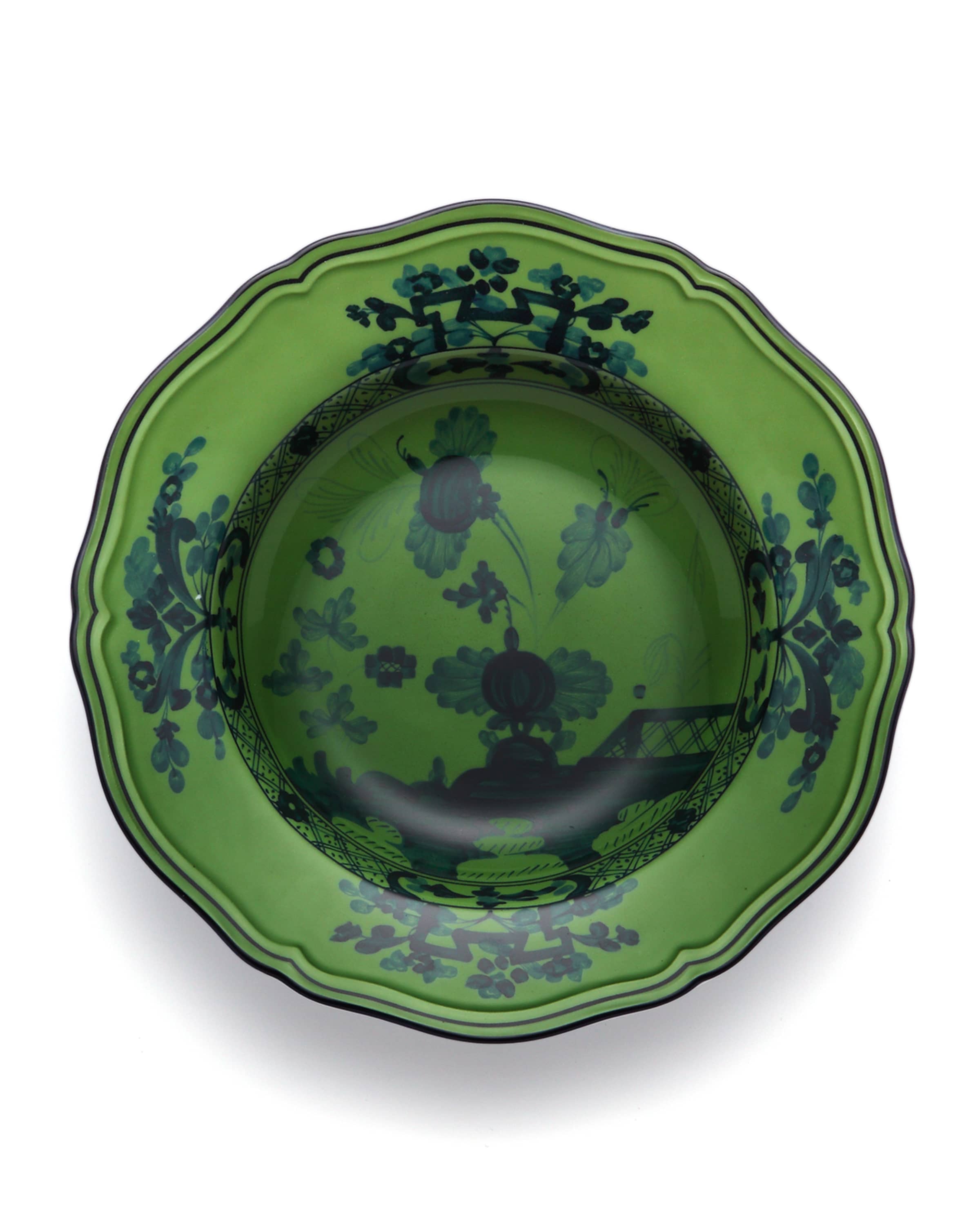 GINORI 1735 Oriente Italiano Soup Plate, Malachite