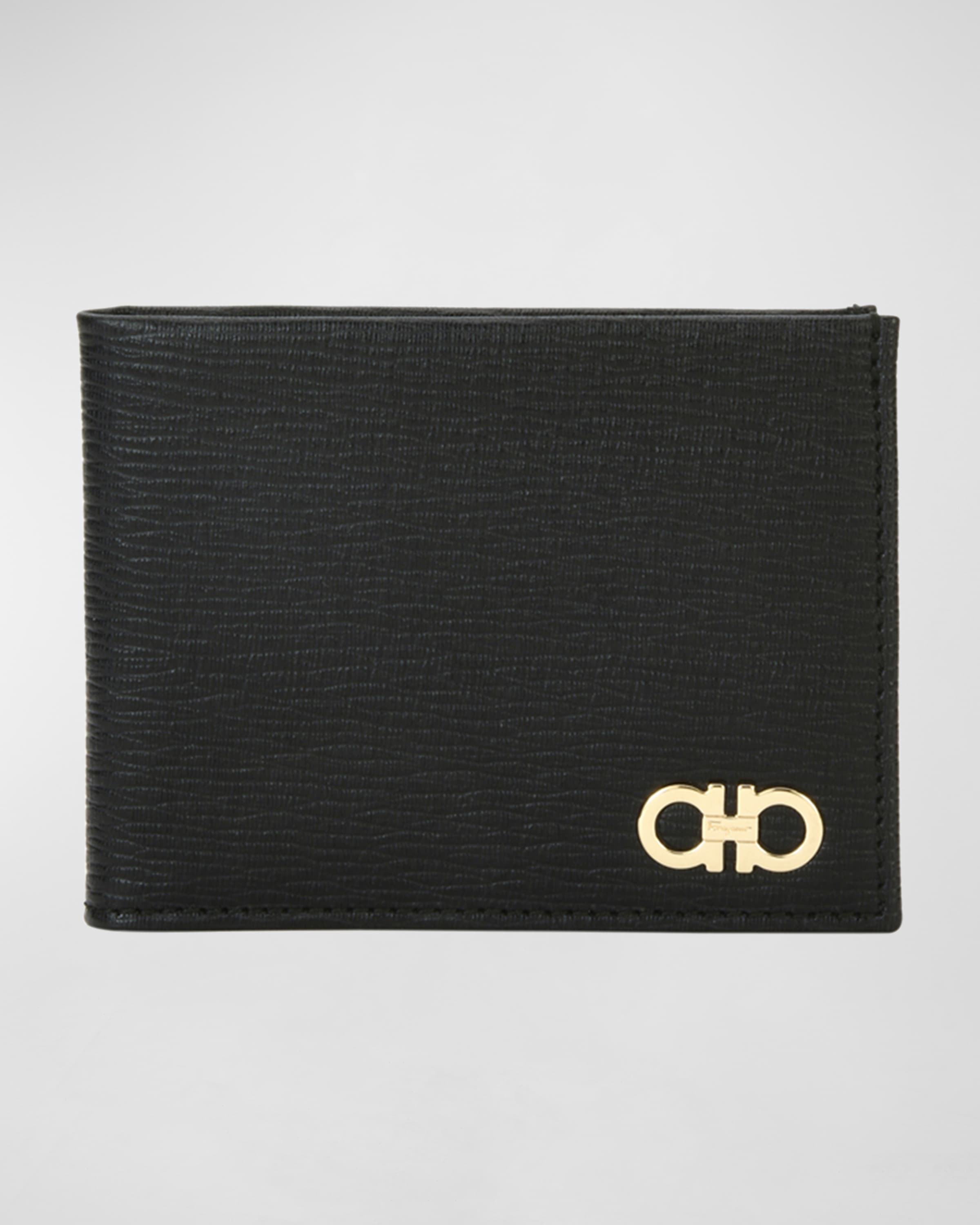 折りたたみ財布 Ferragamo REVIVAL GANCINI BICOLOR BIFOLD WALLET Ferragamo Men's Revival Gancini Bi-Fold Leather Wallet with