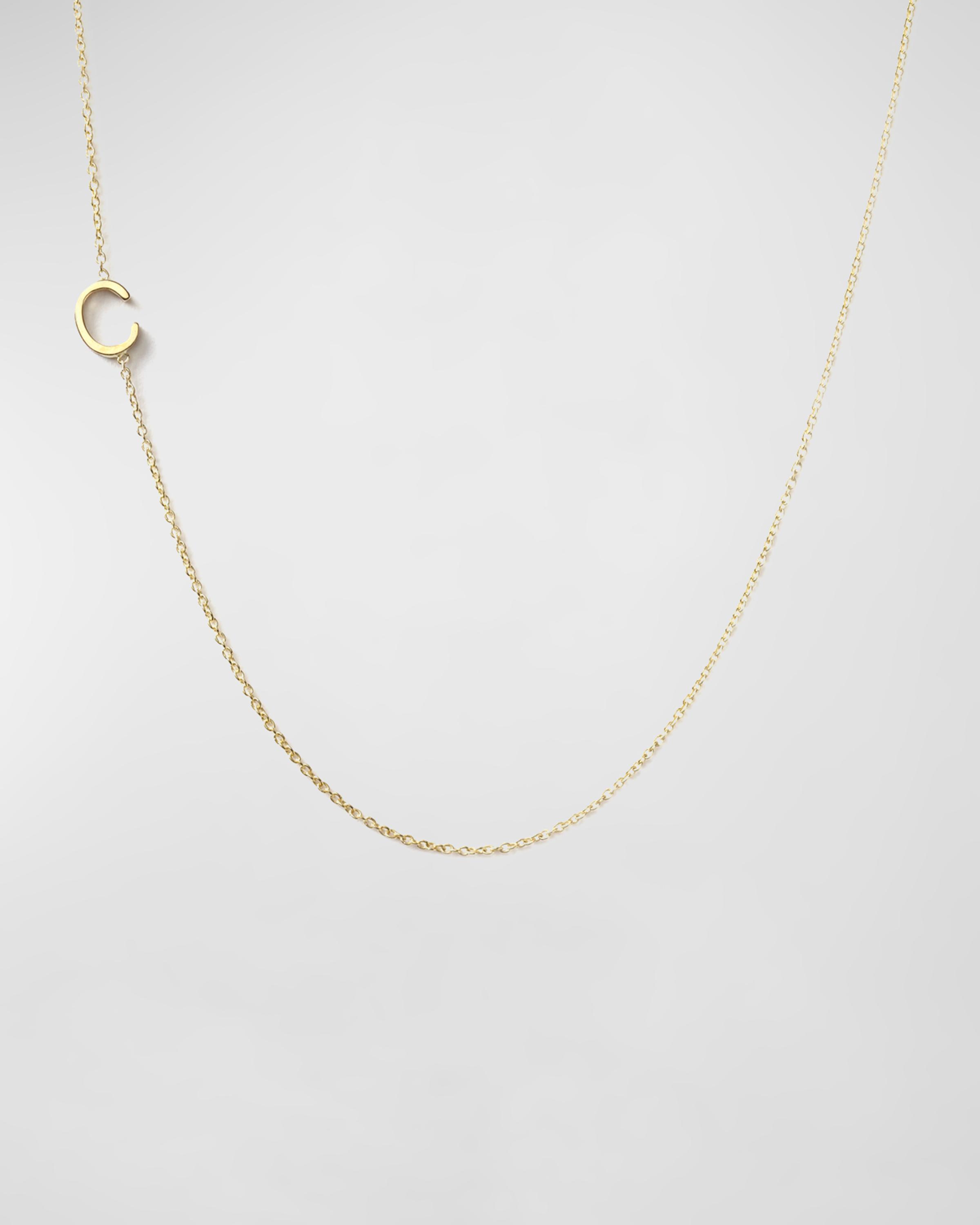 Maya Brenner Designs 14k Yellow Gold Mini Letter Necklace | Neiman 