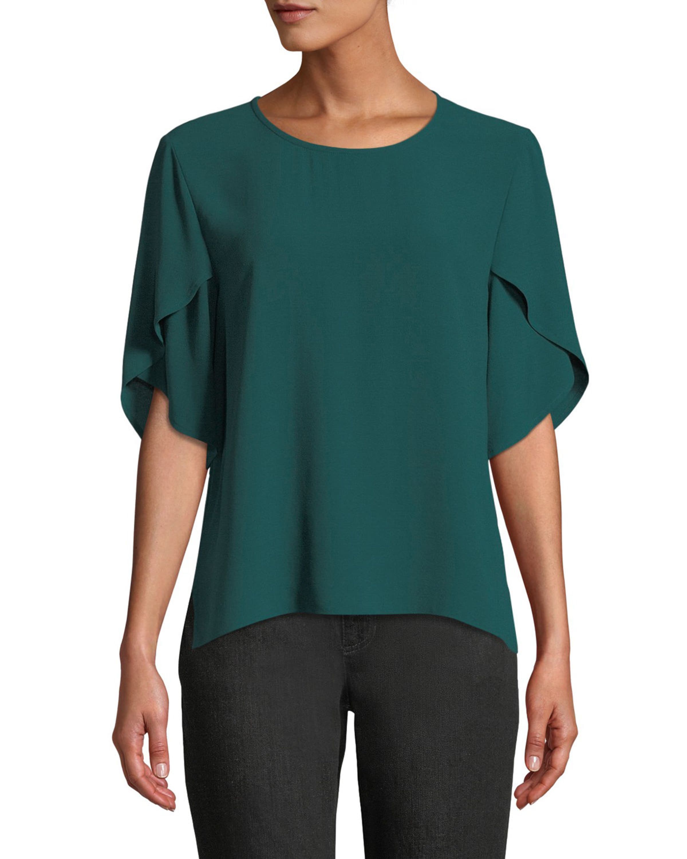 Eileen fisher silk tulip sleeve top top
