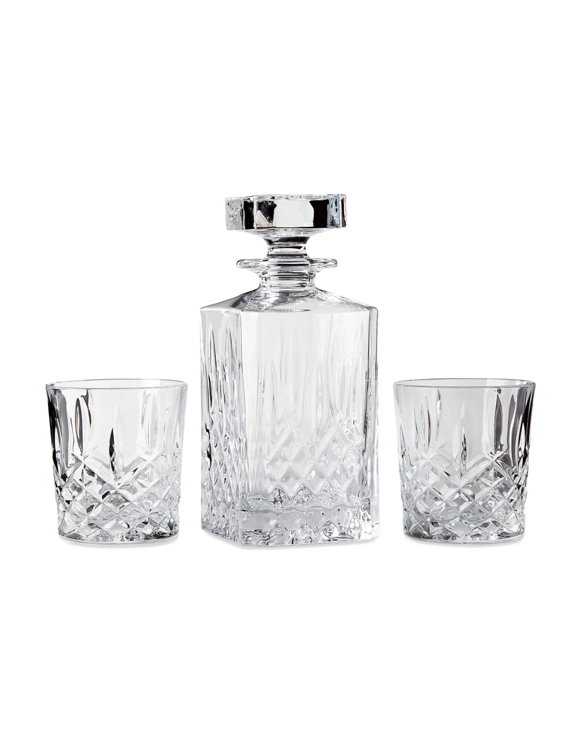 Marquis By Waterford Markham Square Decanter & Two Double Old-Fashioned Glasses