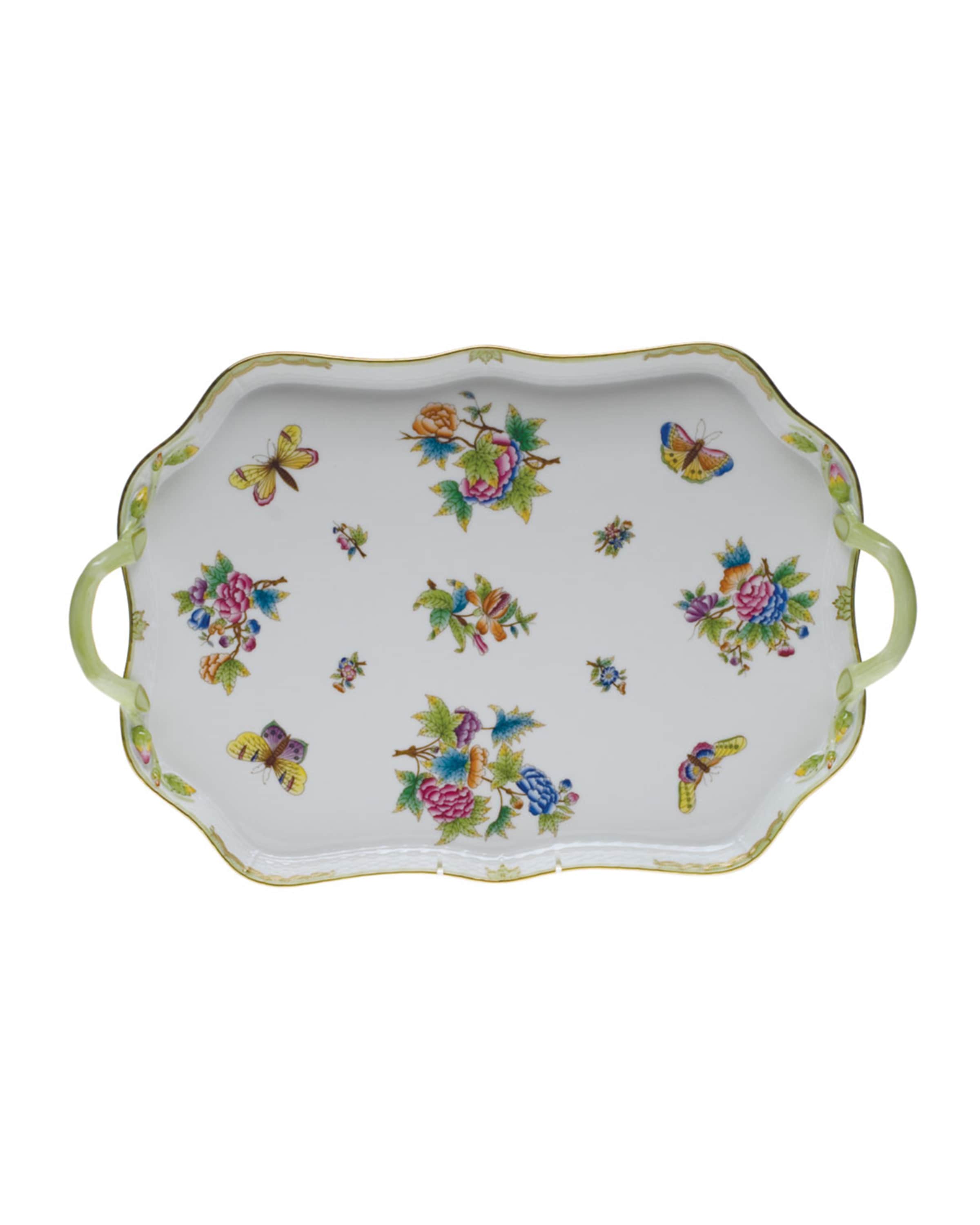 Herend Queen Victoria Rectangle Tray with Branch Handles