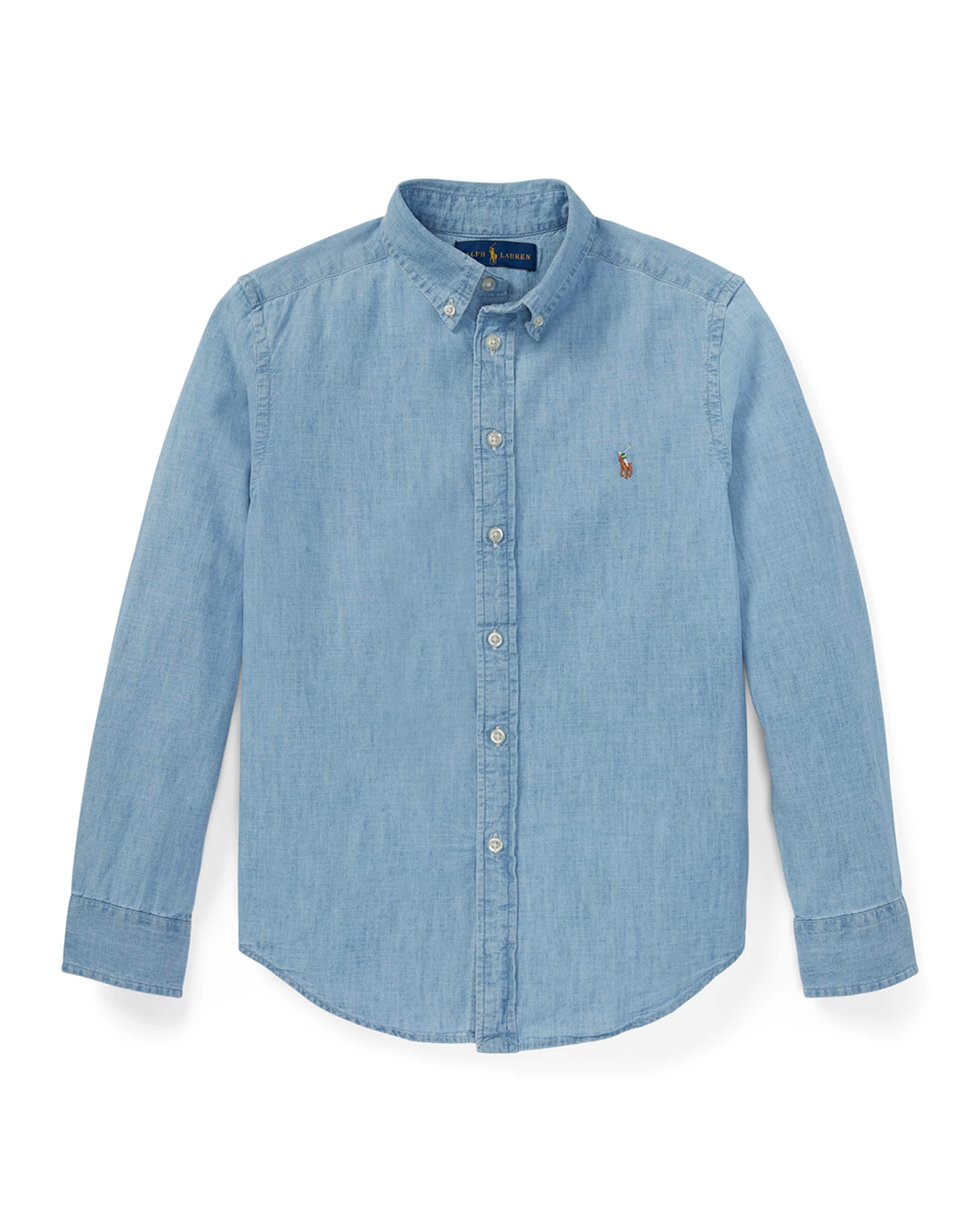 Ralph Lauren Childrenswear Boy's Woven Chambray Shirt, Size S-XL