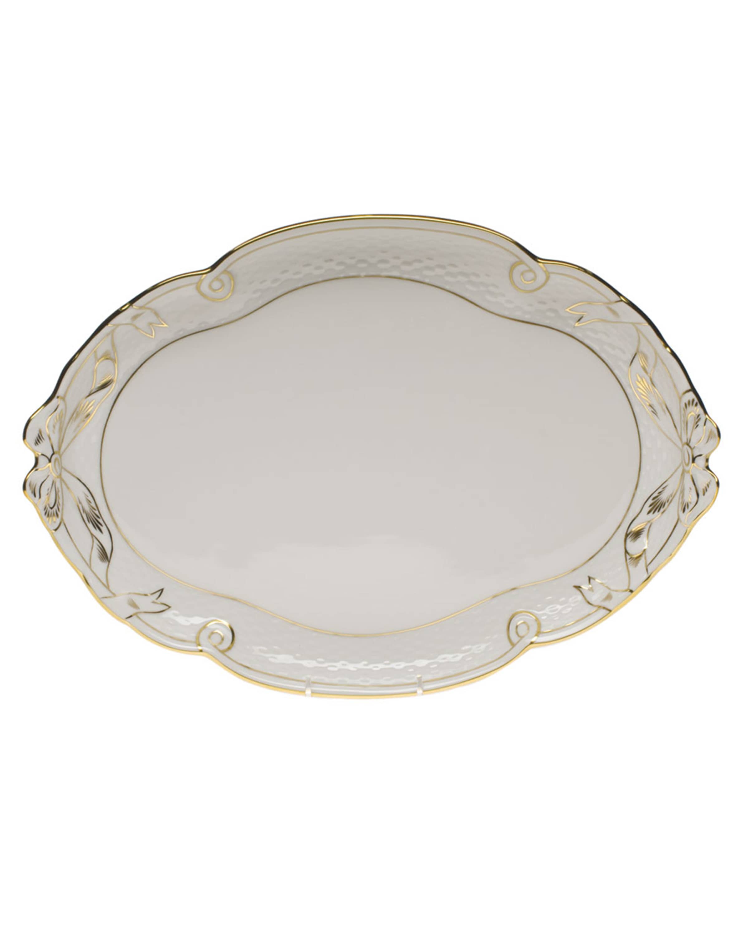 Herend Golden Edge Ribbon Tray