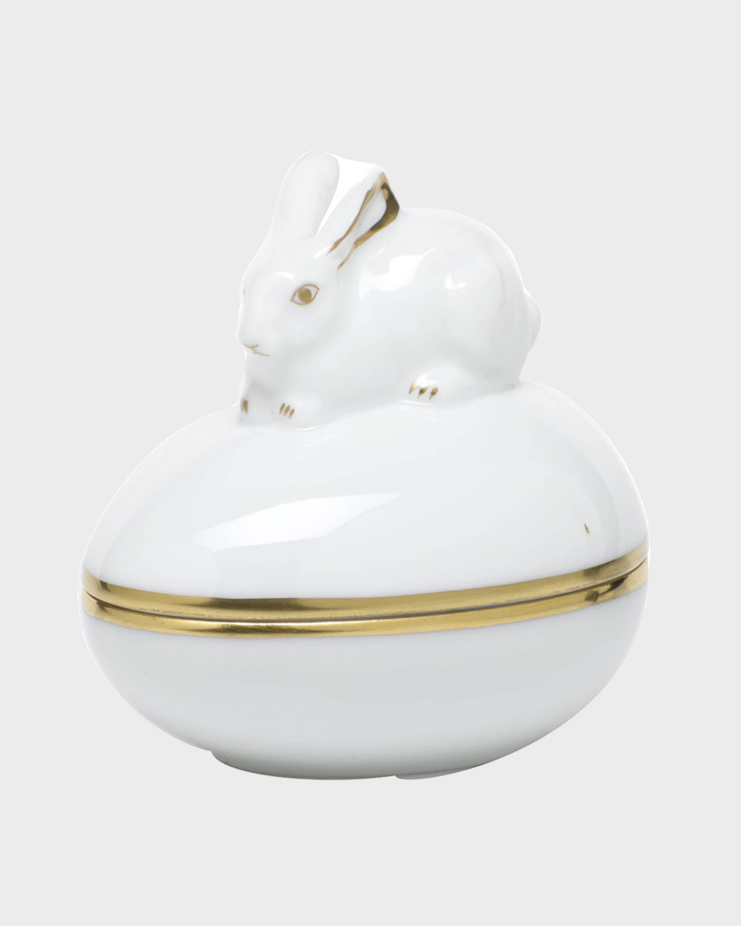 Herend Golden Edge Egg Bonbon with Bunny