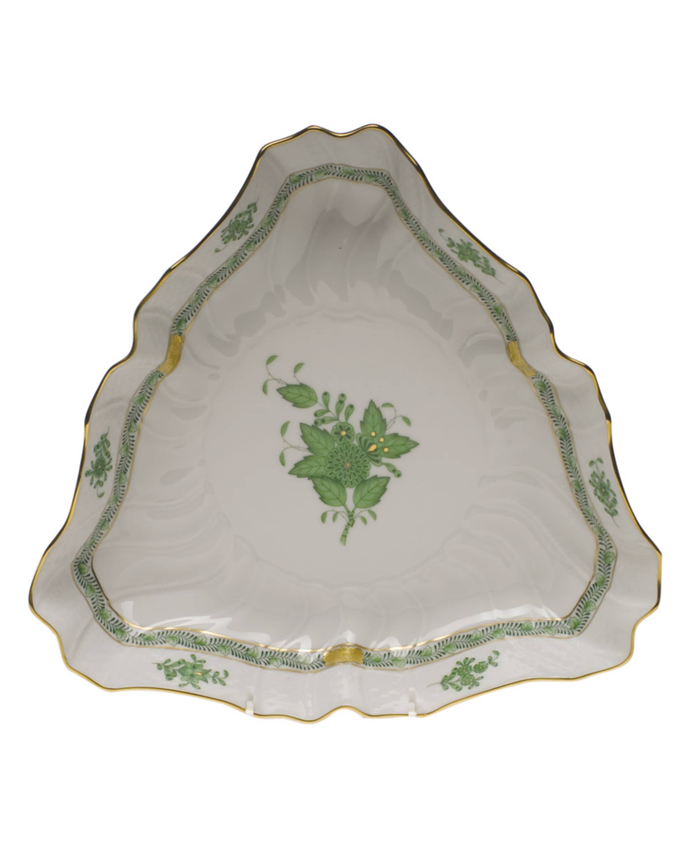 Herend Chinese Bouquet Green Triangle Dish