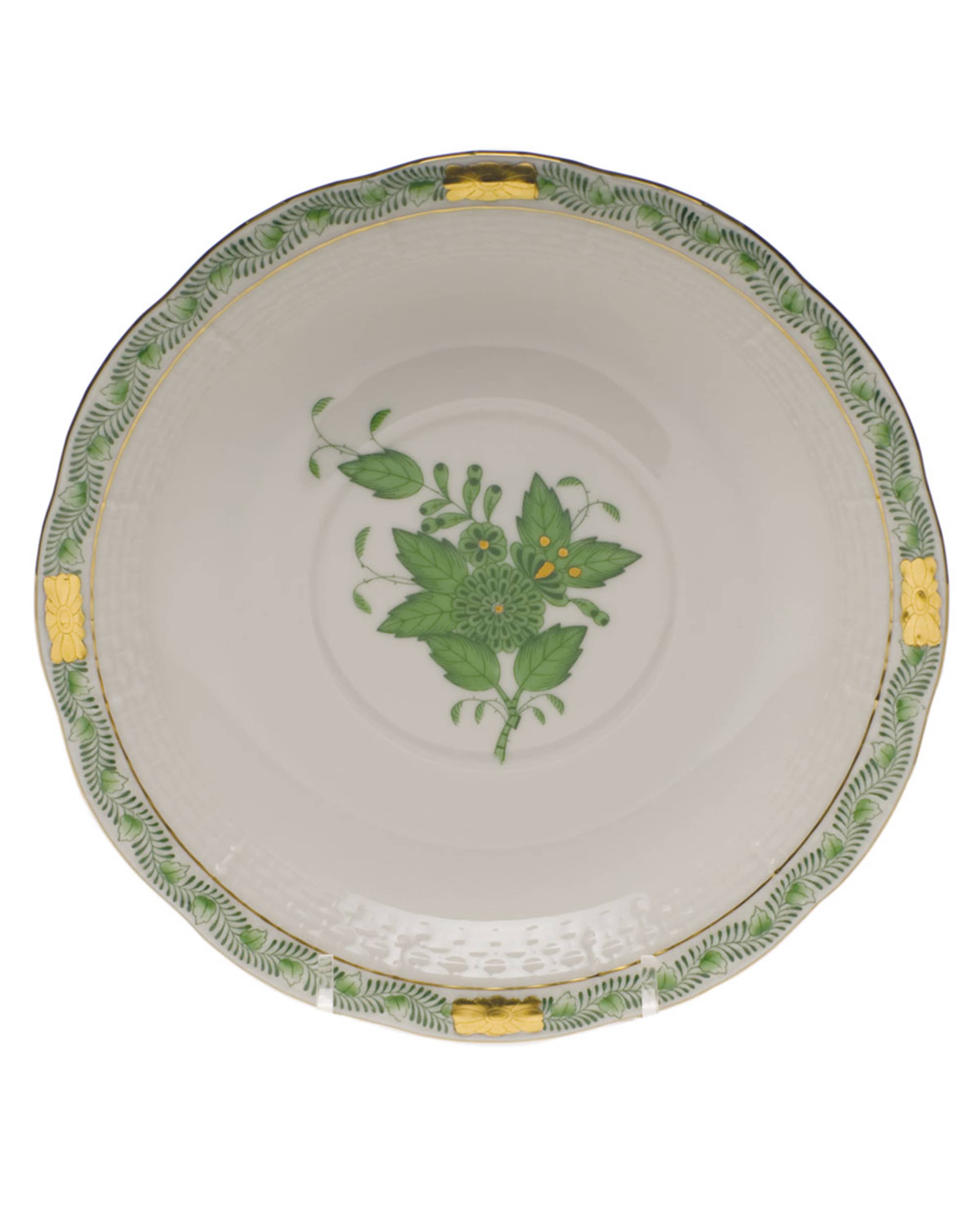 Herend Chinese Bouquet Green Cream Soup Stand
