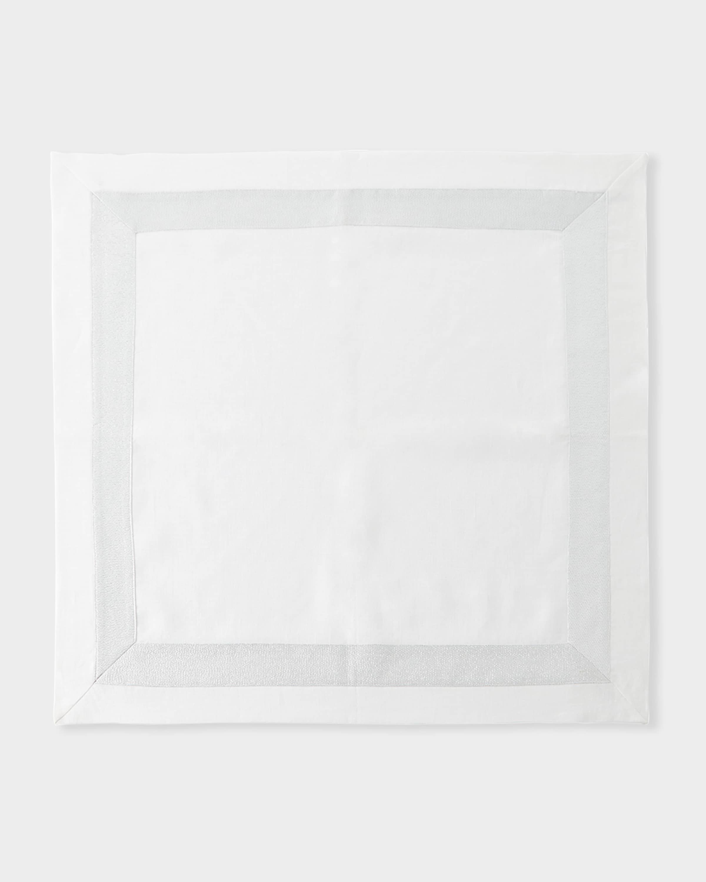 Nomi K Silver Shimmer White New Border Napkin