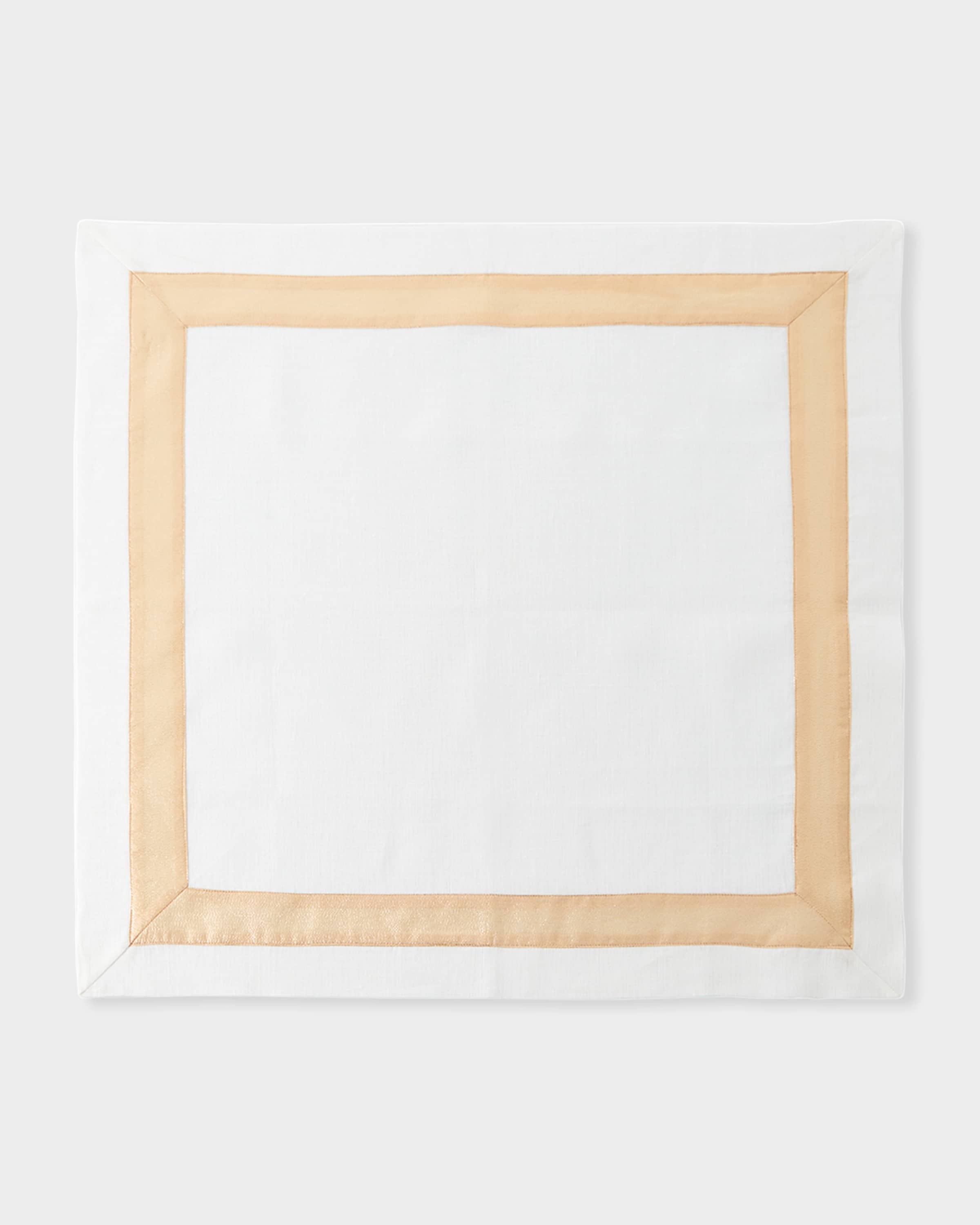 Nomi K Gold Shimmer White New Border Napkin