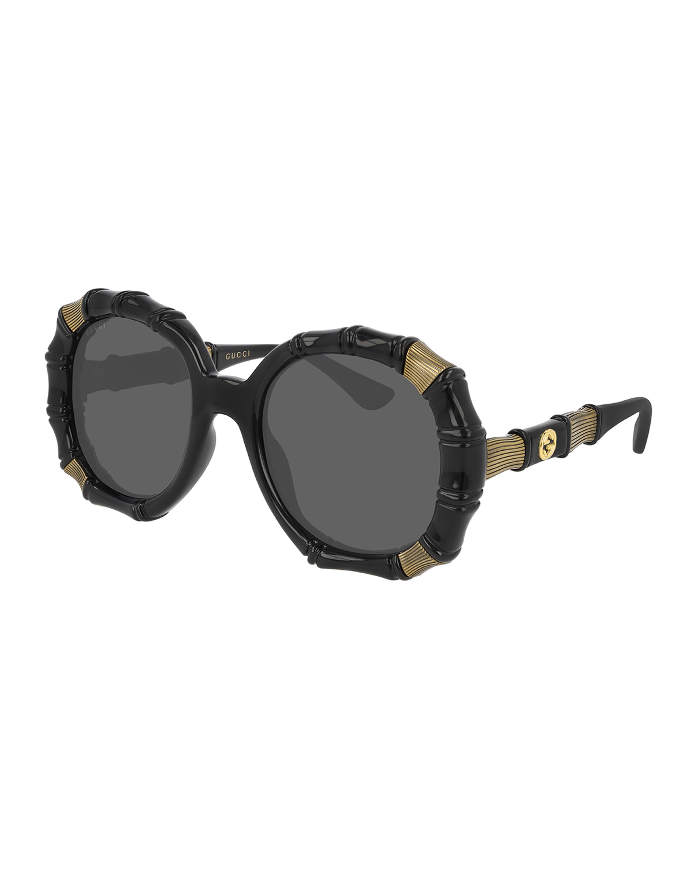 Gucci Bamboo Effect Round Sunglasses | Neiman Marcus