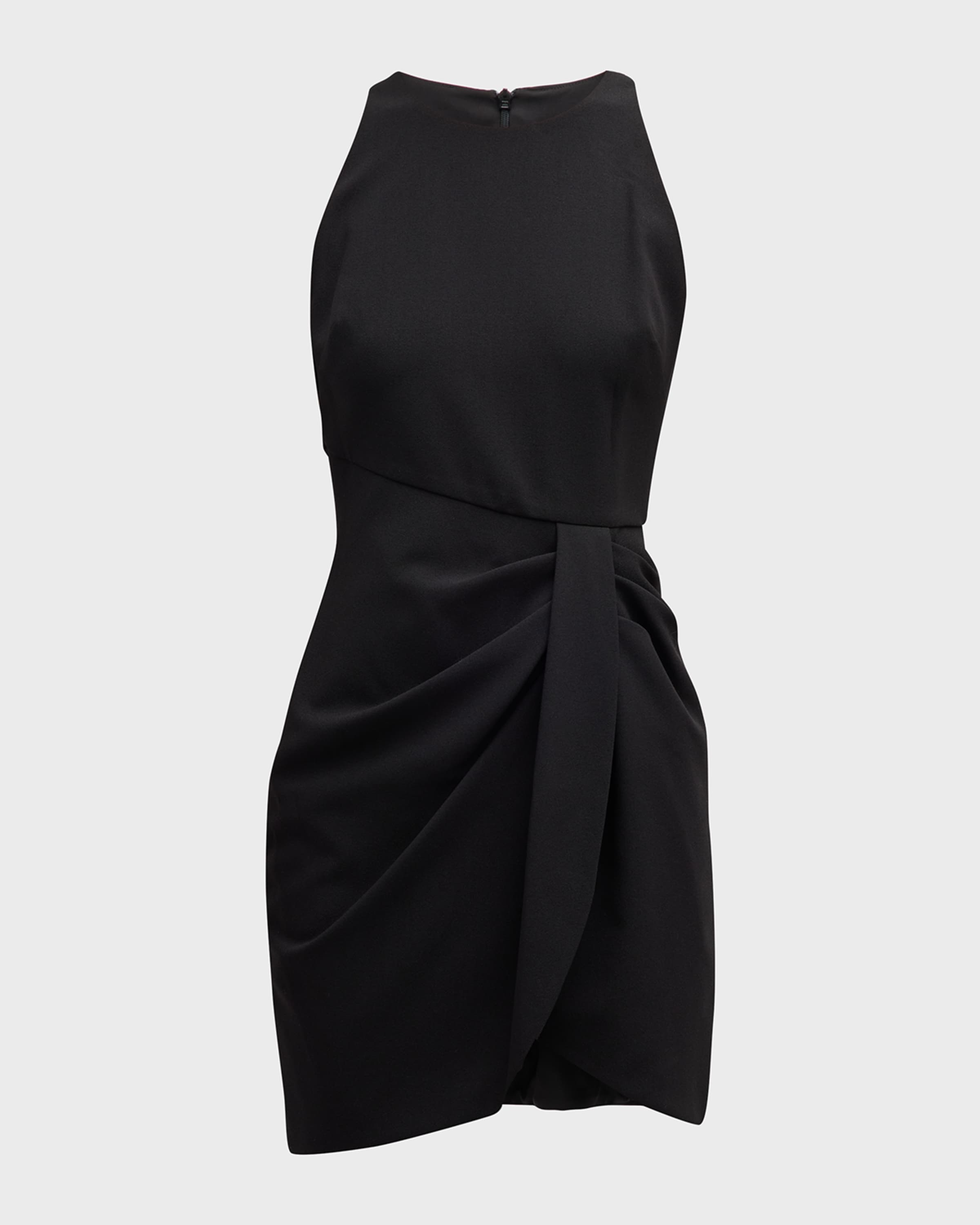 Black Halo Brett Draped Sleeveless Dress | Neiman Marcus