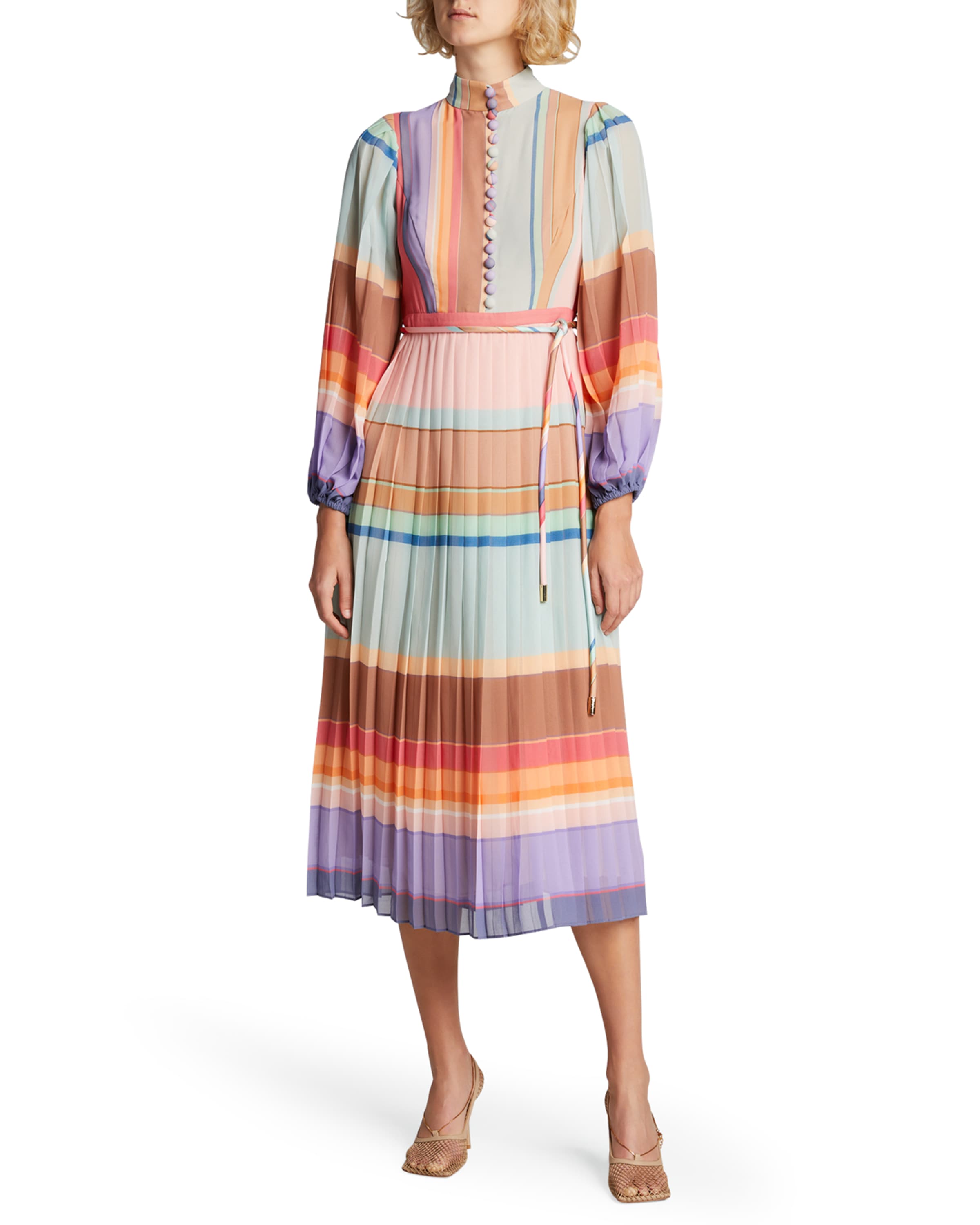 chinese dress ladies Zimmermann - Pleated Long Sleeve Mini