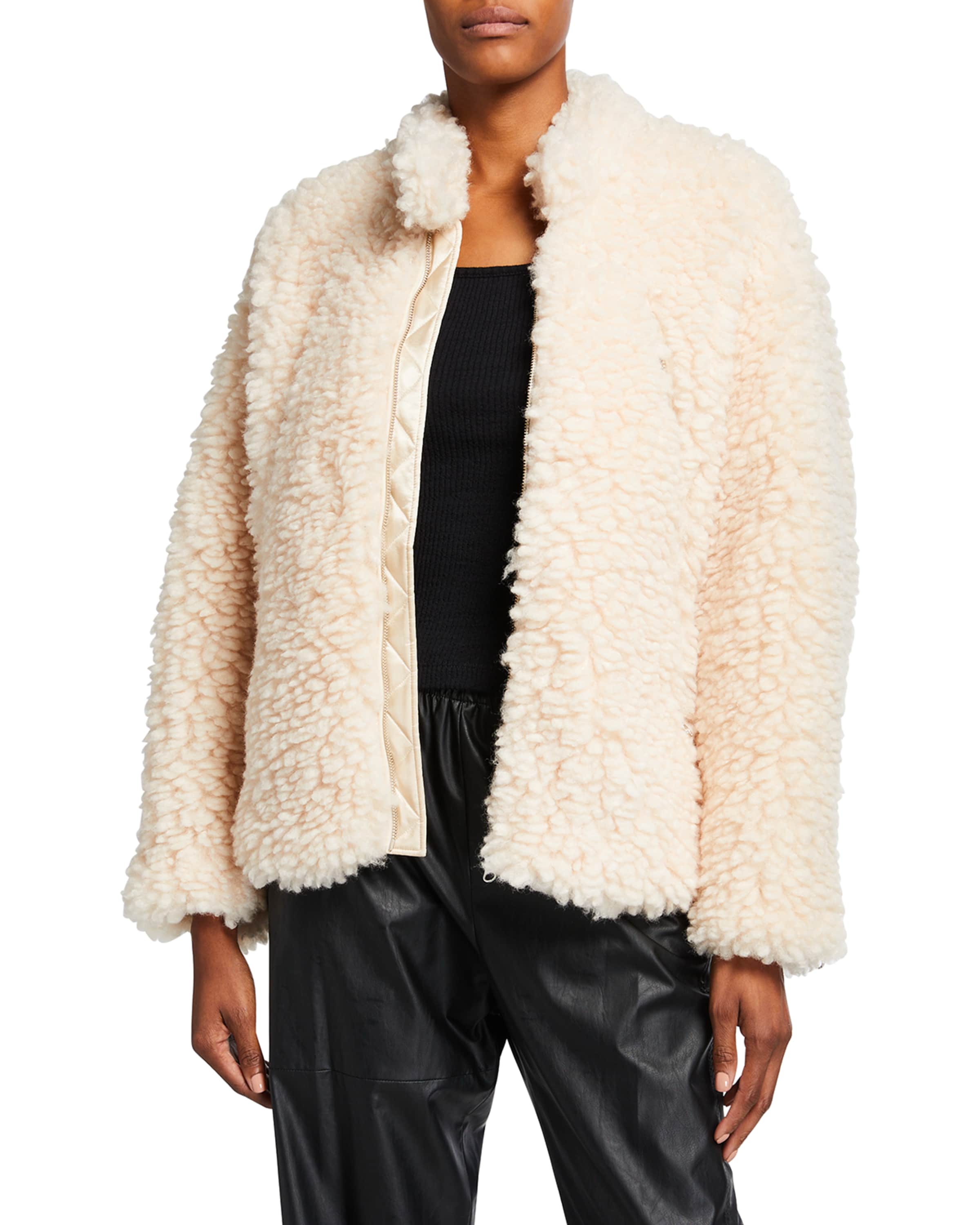 MM6 Maison Margiela Kaban Collared Teddy Jacket | Neiman Marcus