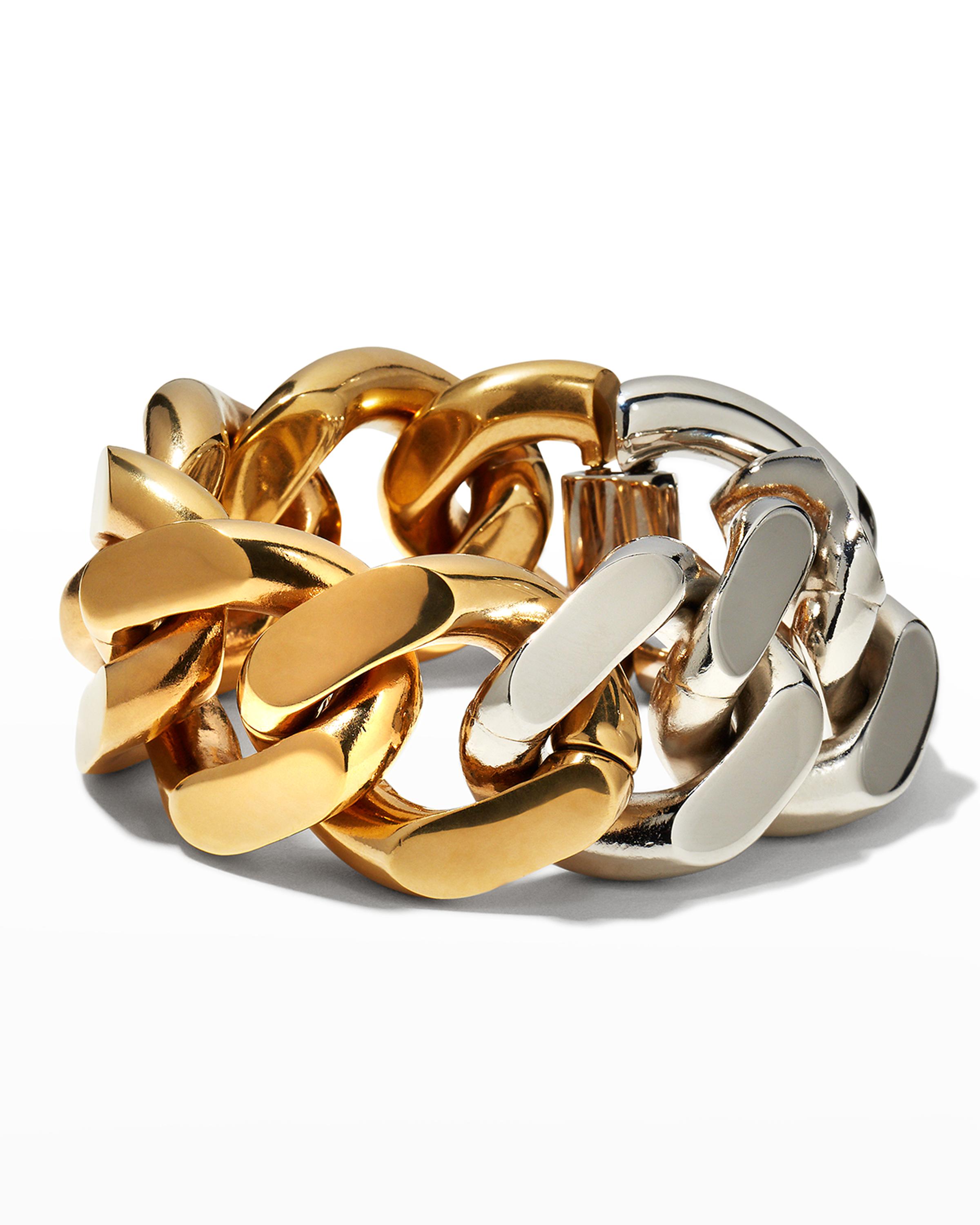 STELLA MCCARTNEY  ツートーンブレスレット Stella McCartney Two-Tone Curb-Link Bracelet | Neiman Marcus
