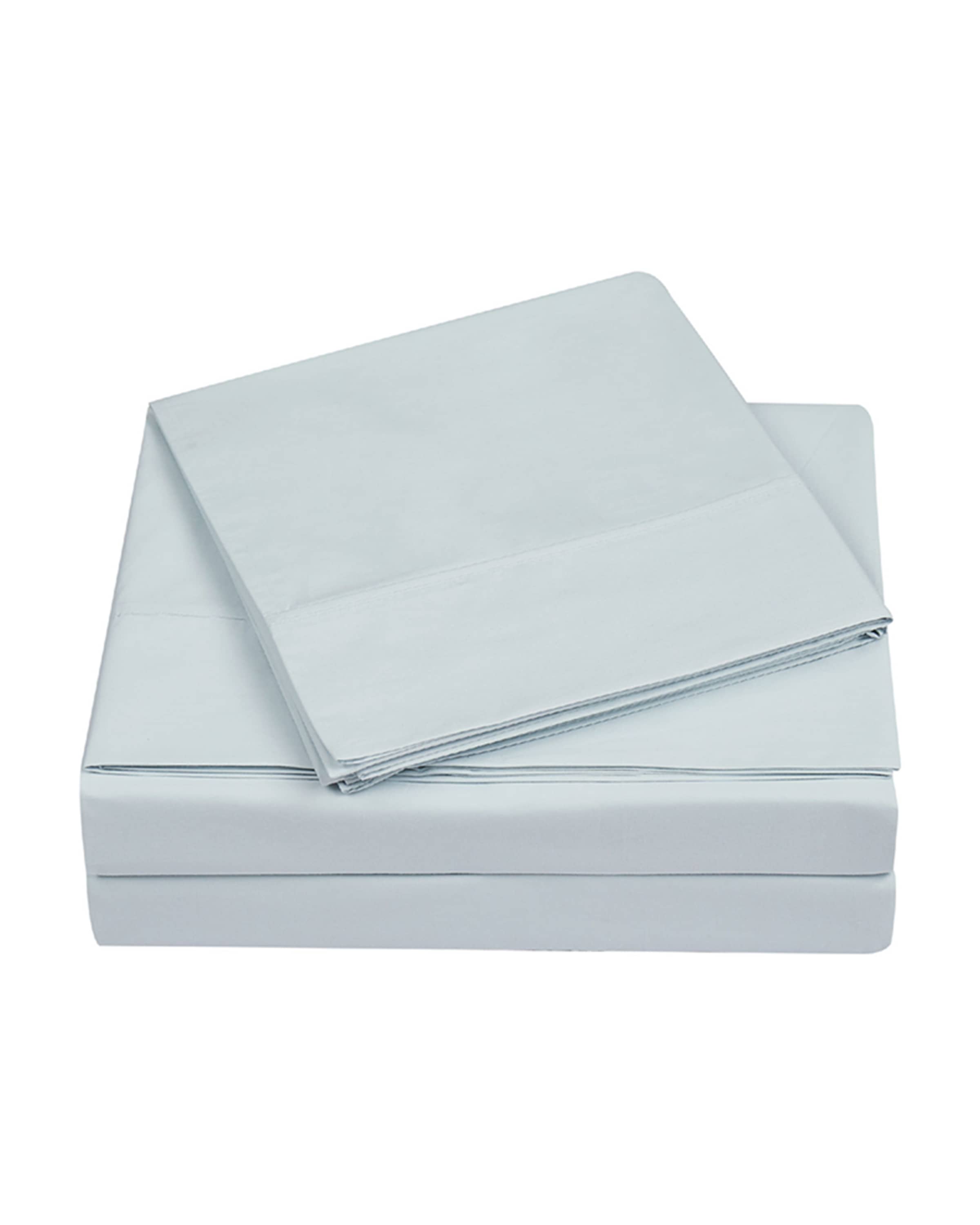 Charisma 4-Piece 400-Thread Count Percale Full Sheet Set, Illusion Blue