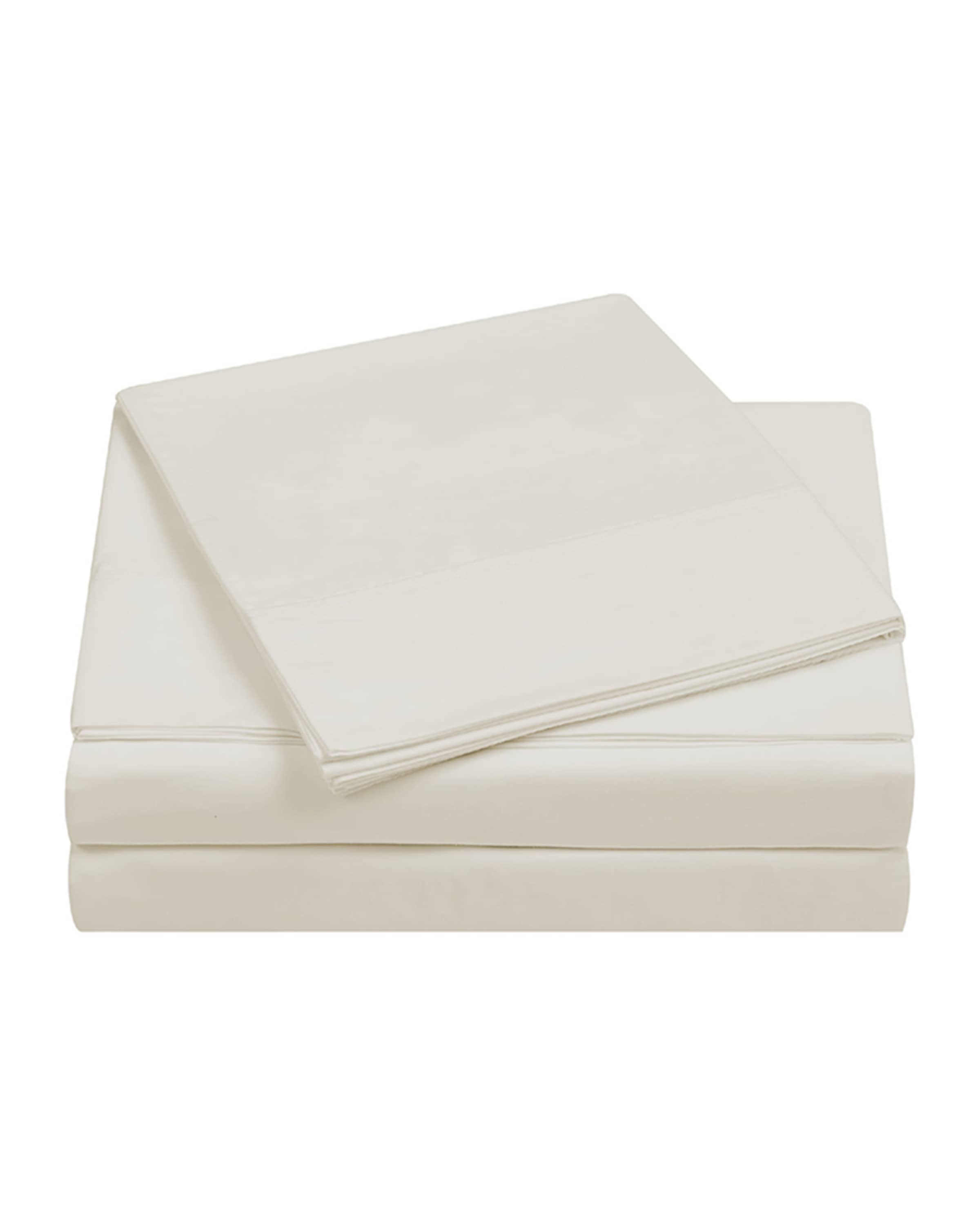 Charisma 4-Piece 400-Thread Count Percale King Sheet Set, Vanilla Ice