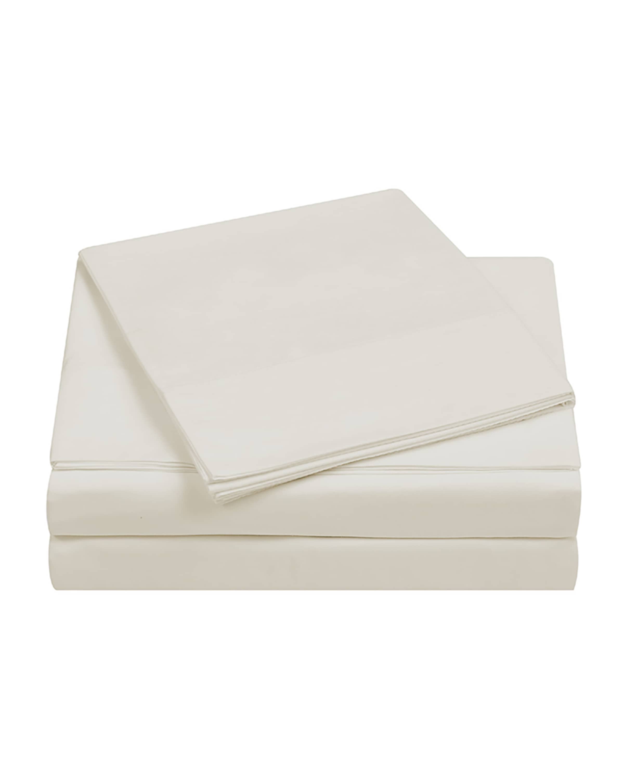 Charisma 4-Piece 400-Thread Count Percale Queen Sheet Set, Vanilla Ice