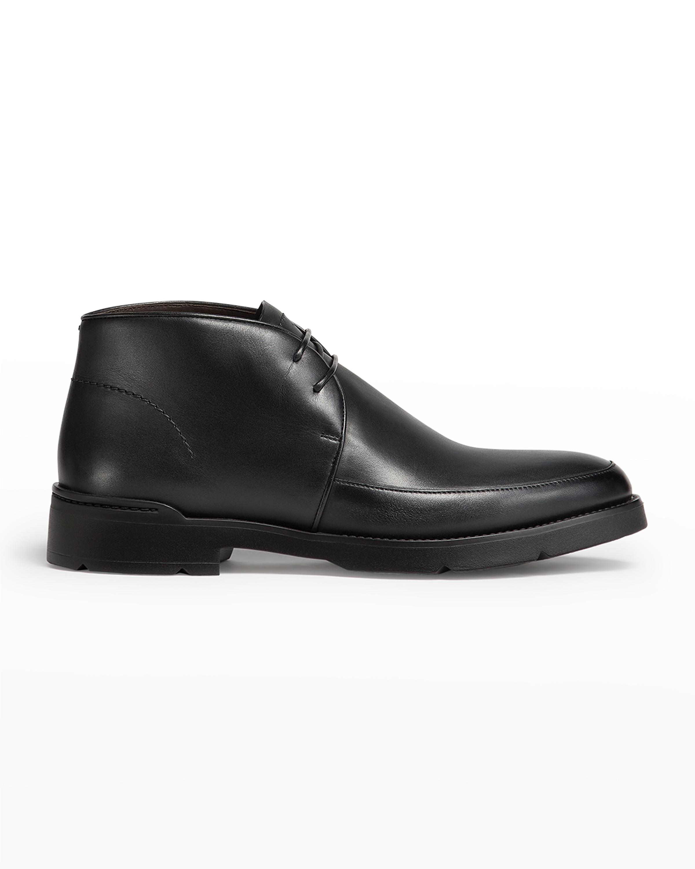 ZEGNA Men's Smooth Calfskin Chukka Boots | Neiman Marcus