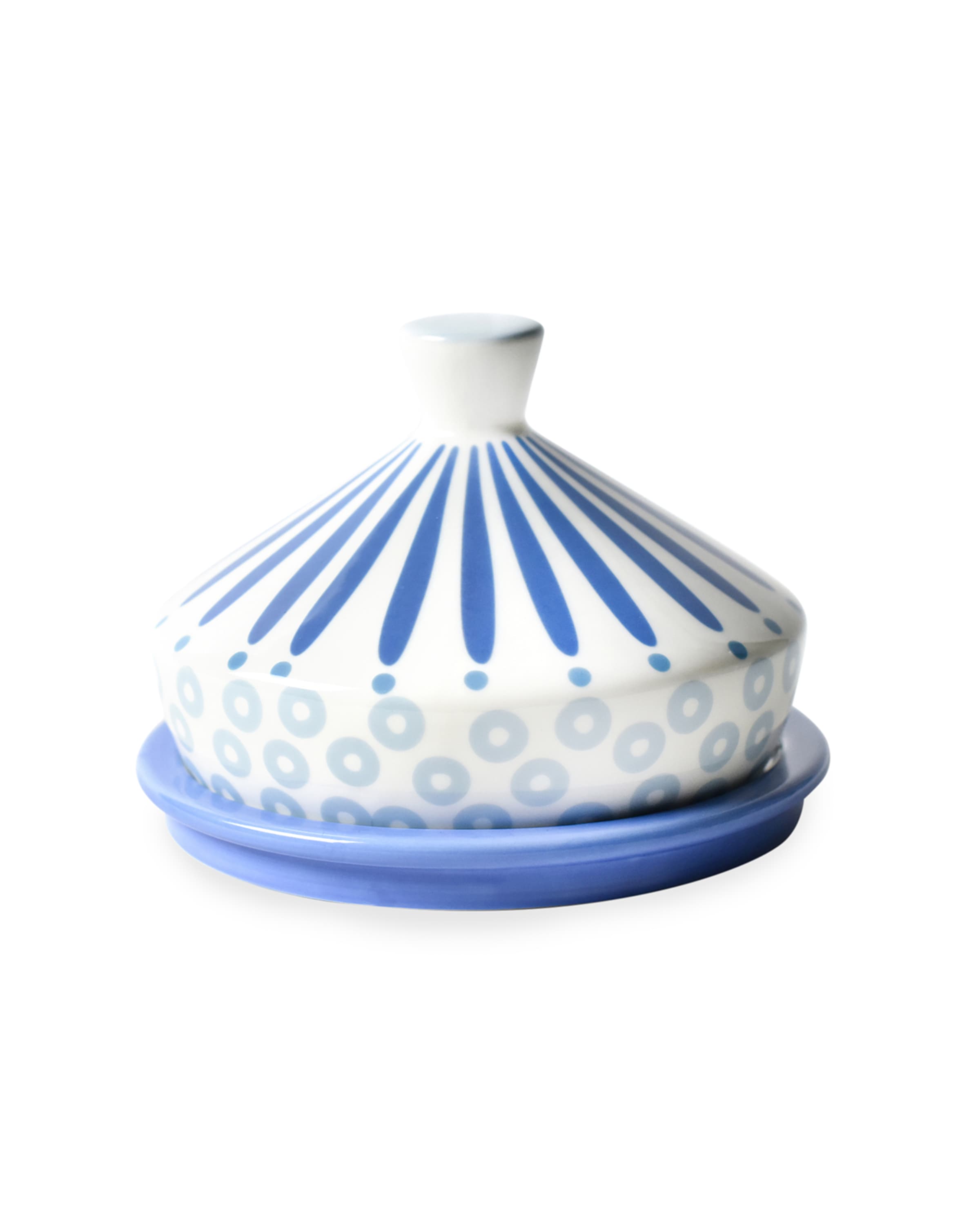 Coton Colors Iris Blue Burst Round Butter Dish