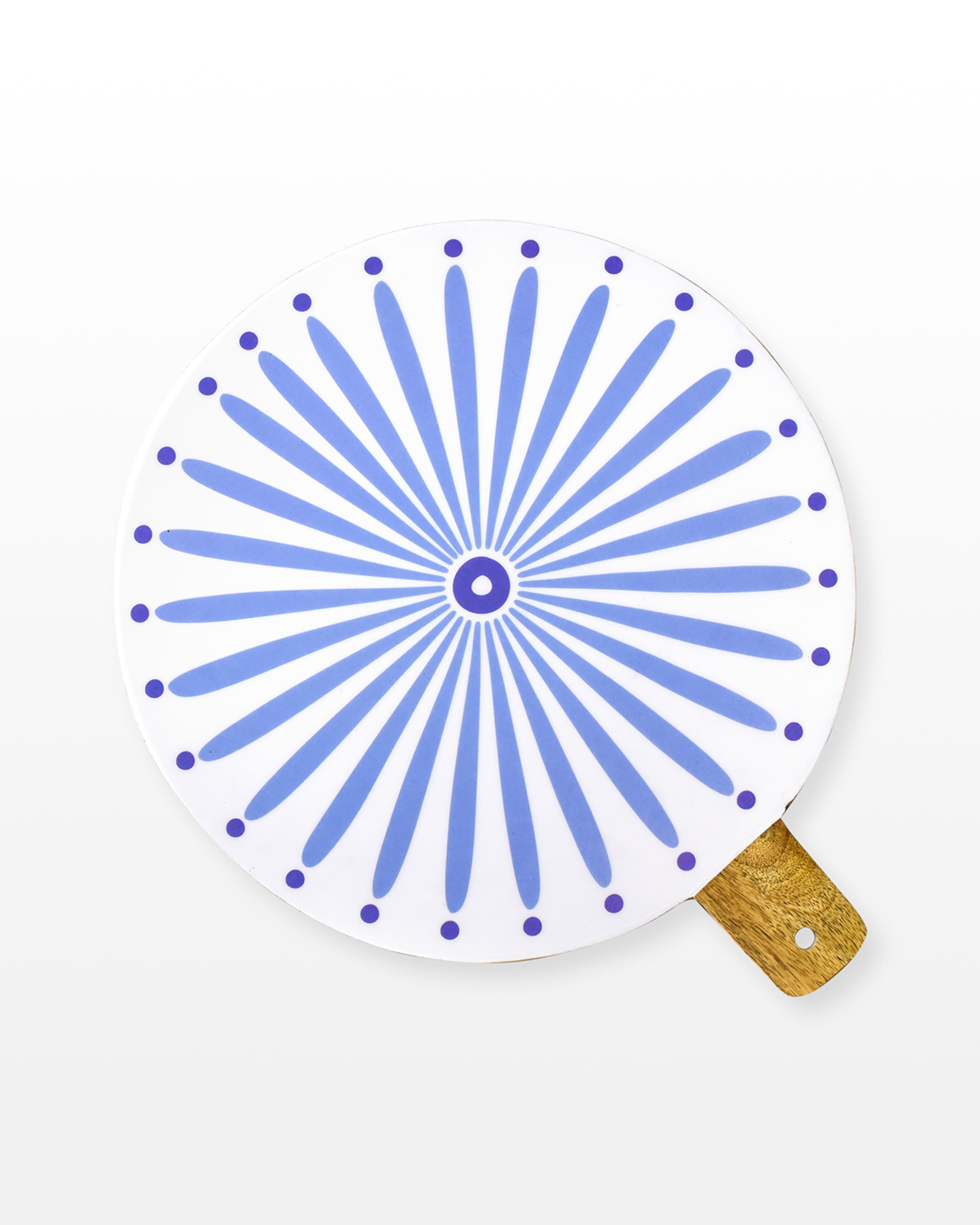 Coton Colors Iris Blue Burst Medium Round Board w/ Mango Wood Handle