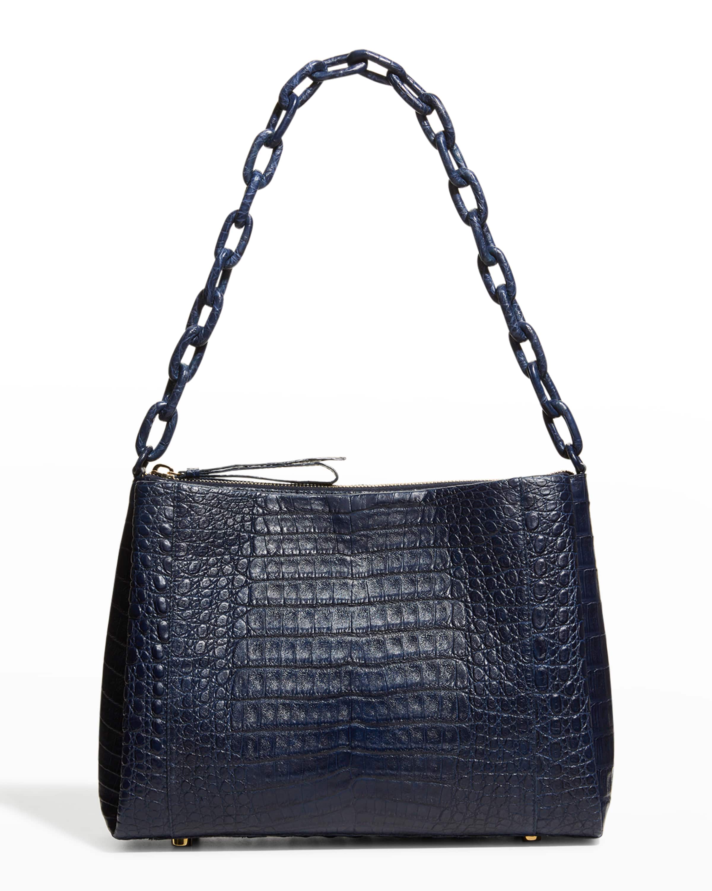 Nancy Gonzalez Anna Crocodile Chain Shoulder Bag | Neiman Marcus