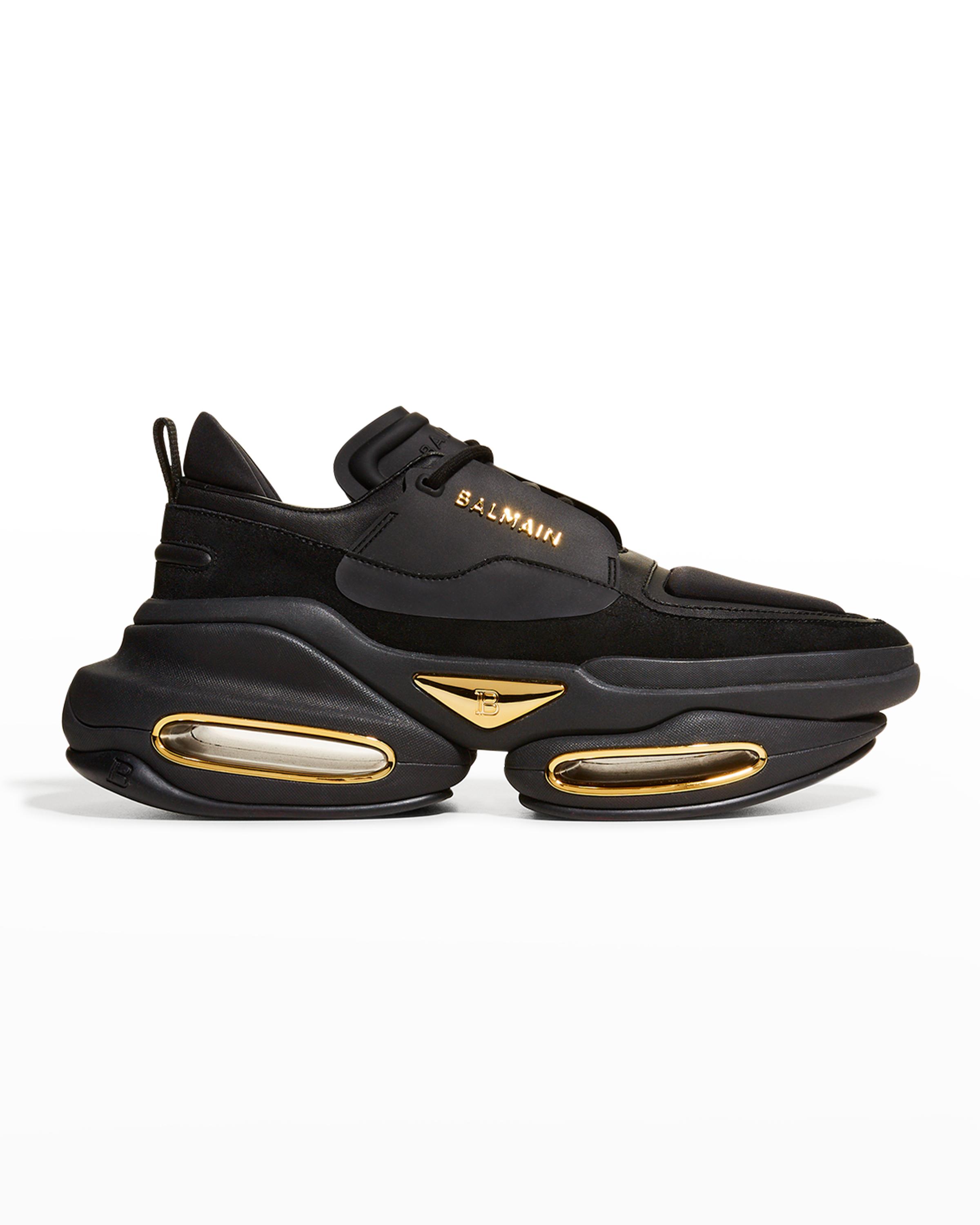 Balmain Men's B Bold Puffy Neoprene Metallic Cutout Sneakers