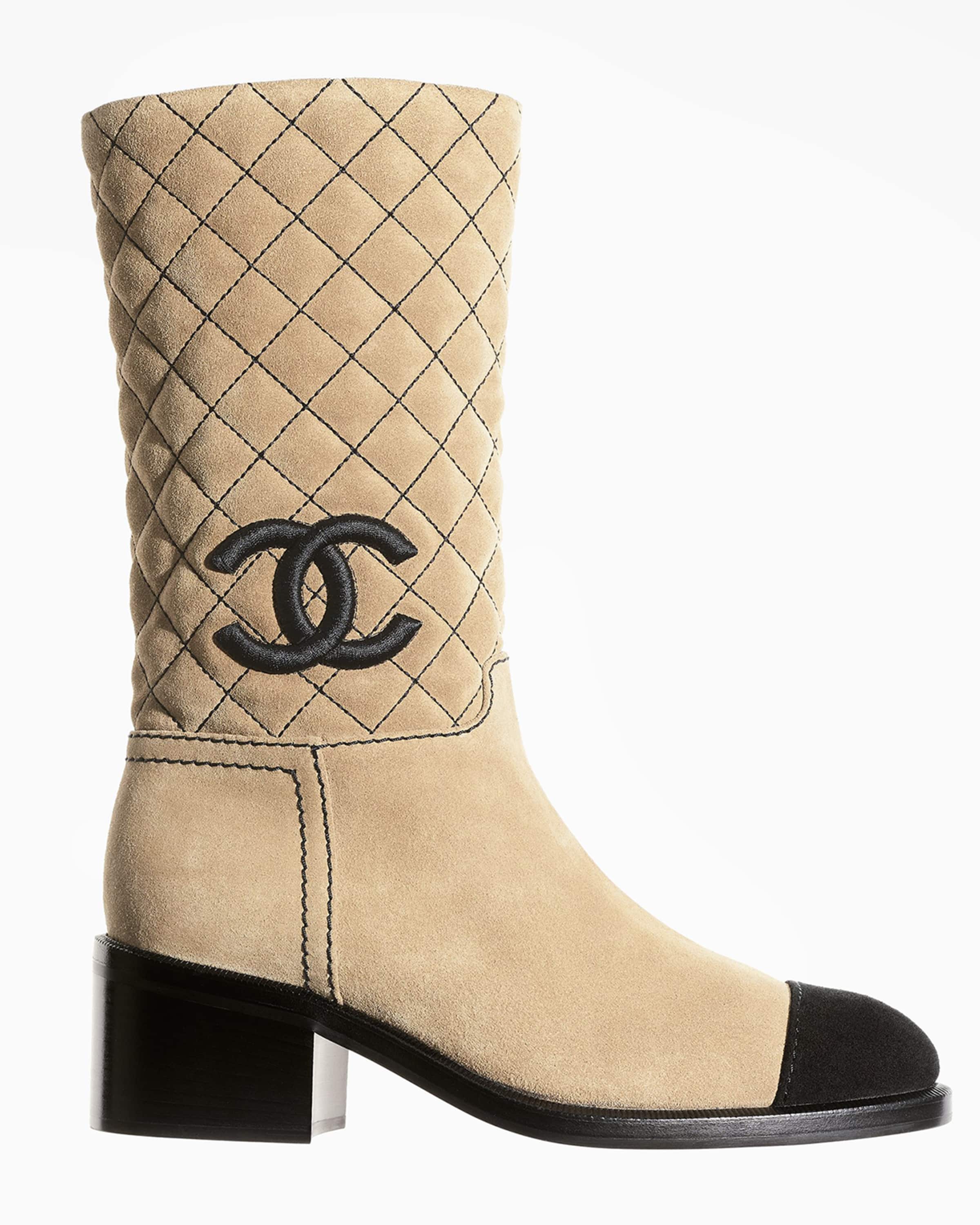CHANEL 50MM CC QUILT HIGH BOOTS | Neiman Marcus