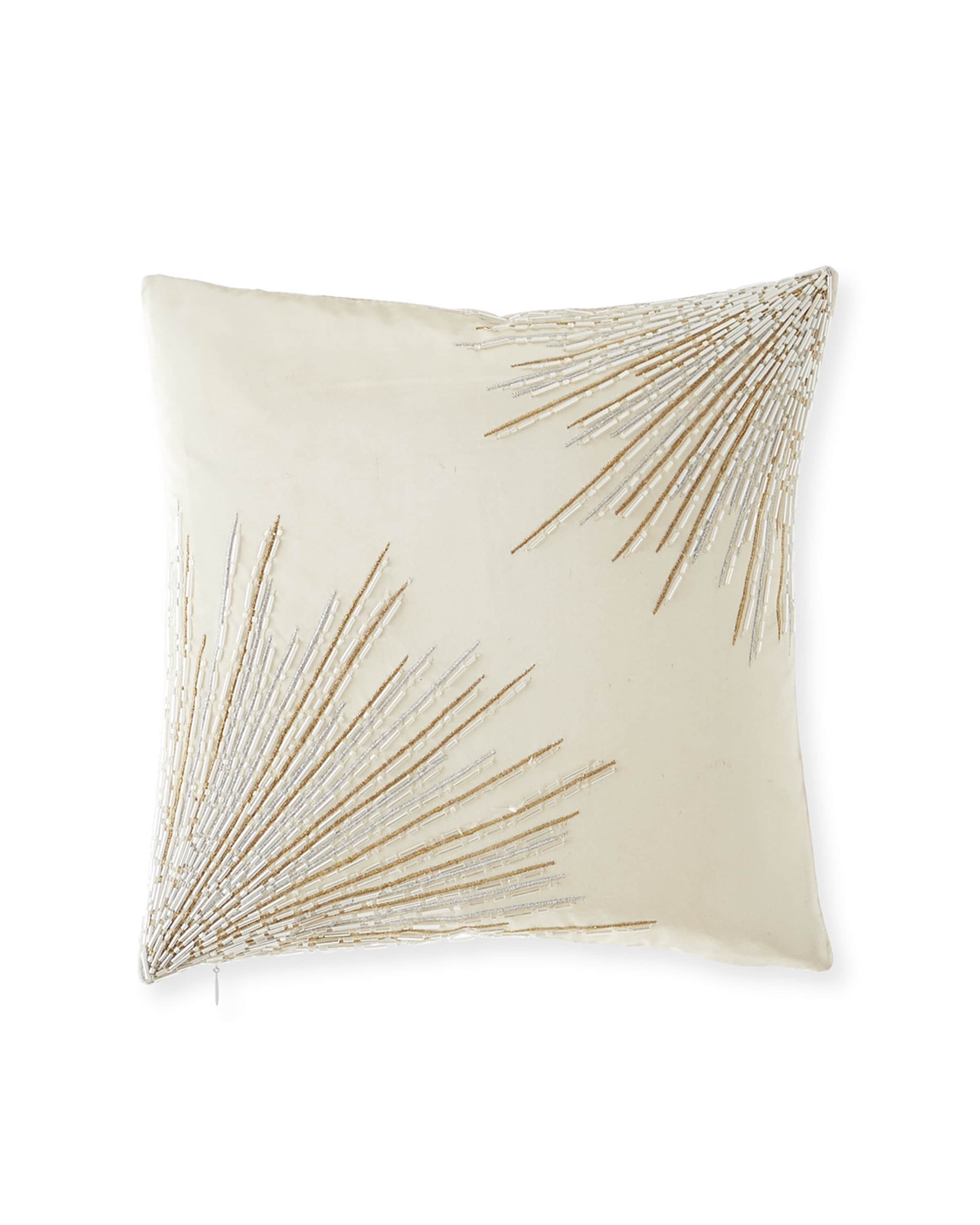 Donna Karan Home 12" Seduction Embroidered And Beaded Decorative Pillow