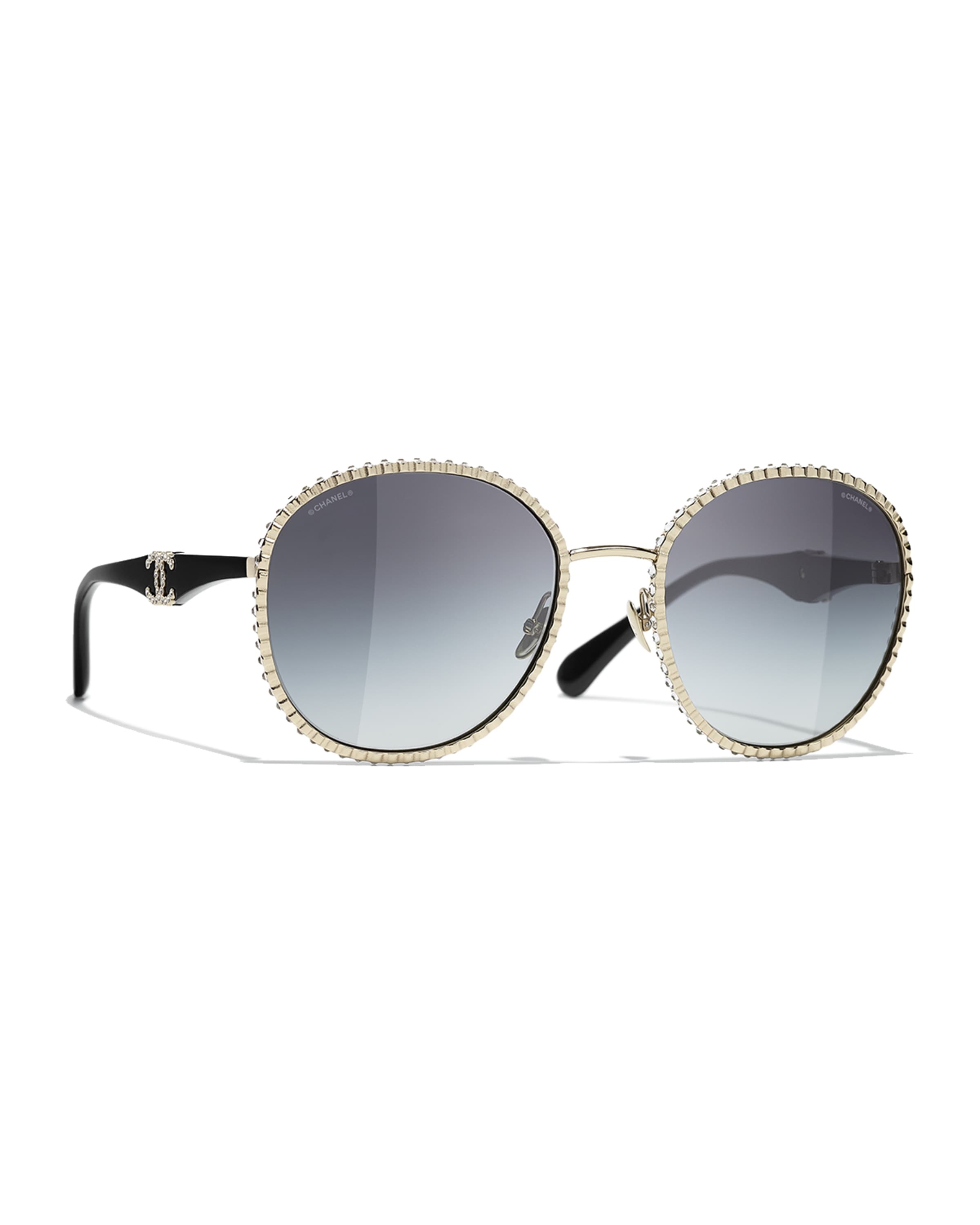 Chanel - Round Sunglasses - Dark Silver Gray - Chanel Eyewear - Avvenice