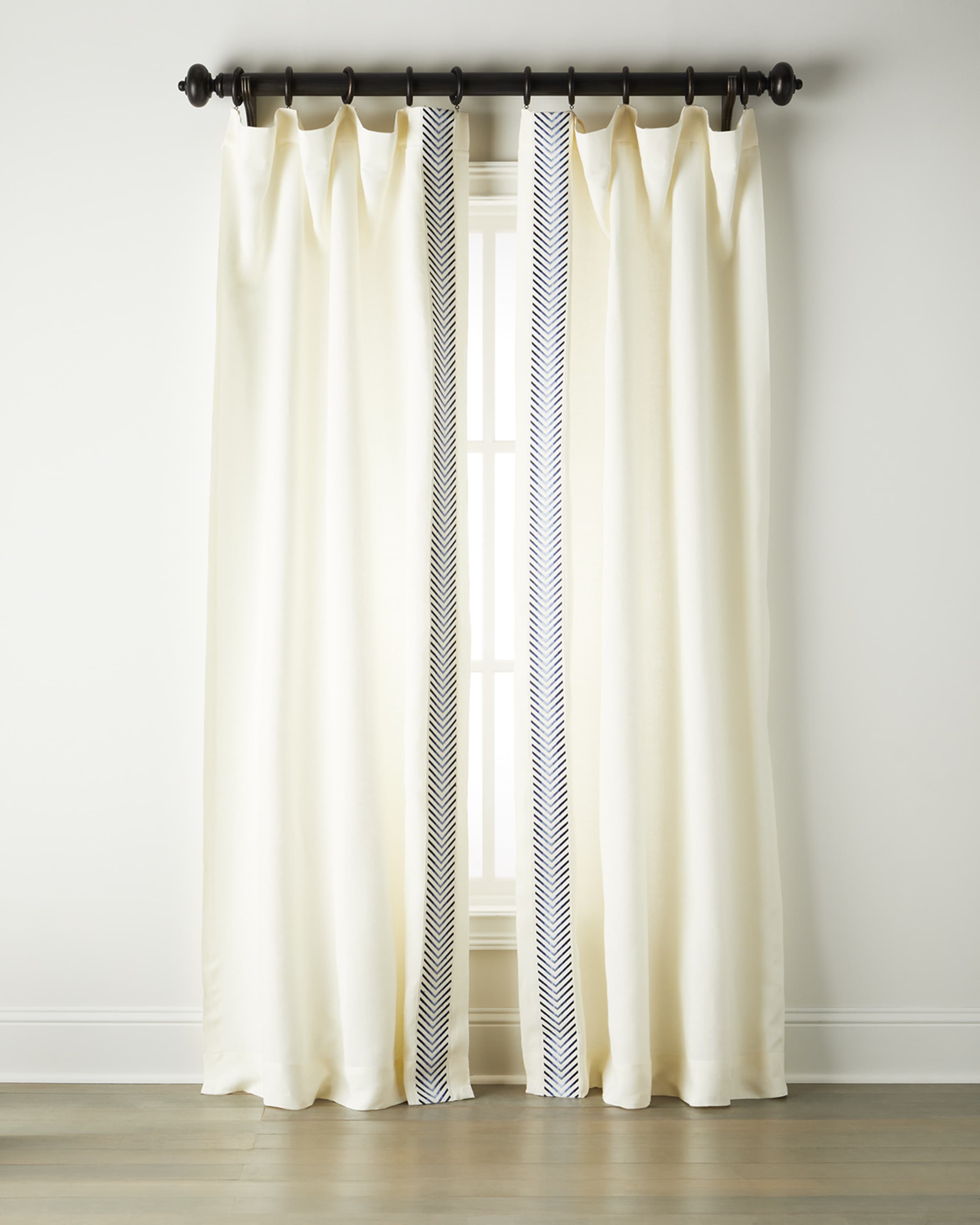 Home Silks Rio Navy Curtains, 96"L