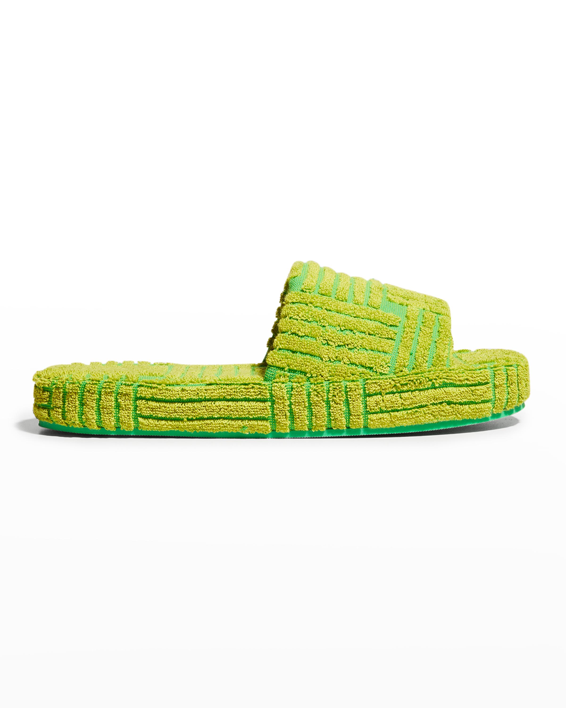 靴 BOTTEGA VENETA Resort Sponge Slides Bottega Veneta Men's Resort Sponge Terry Slide Sandals | Neiman Marcus