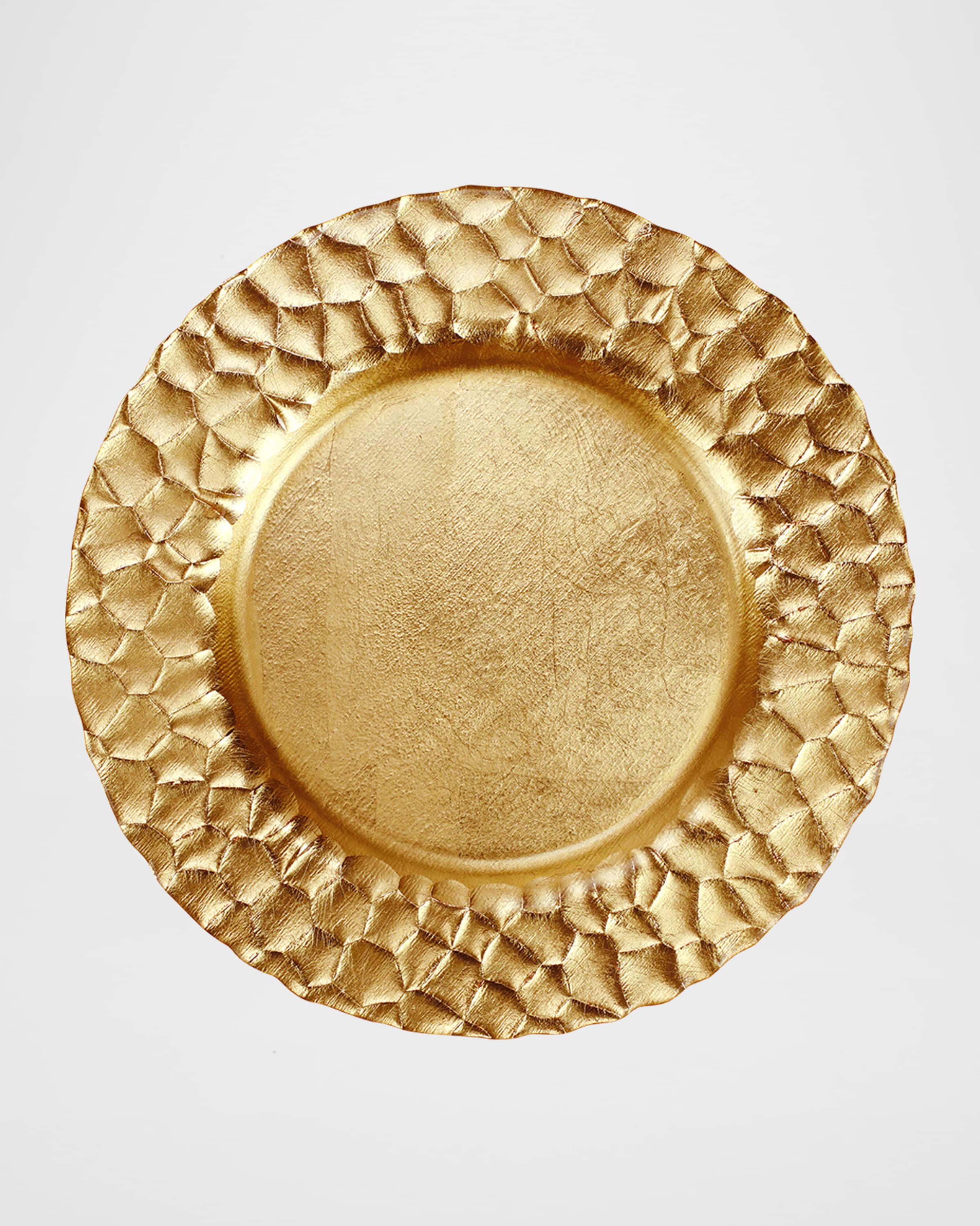 Vietri Gold Honeycomb Charger Plate
