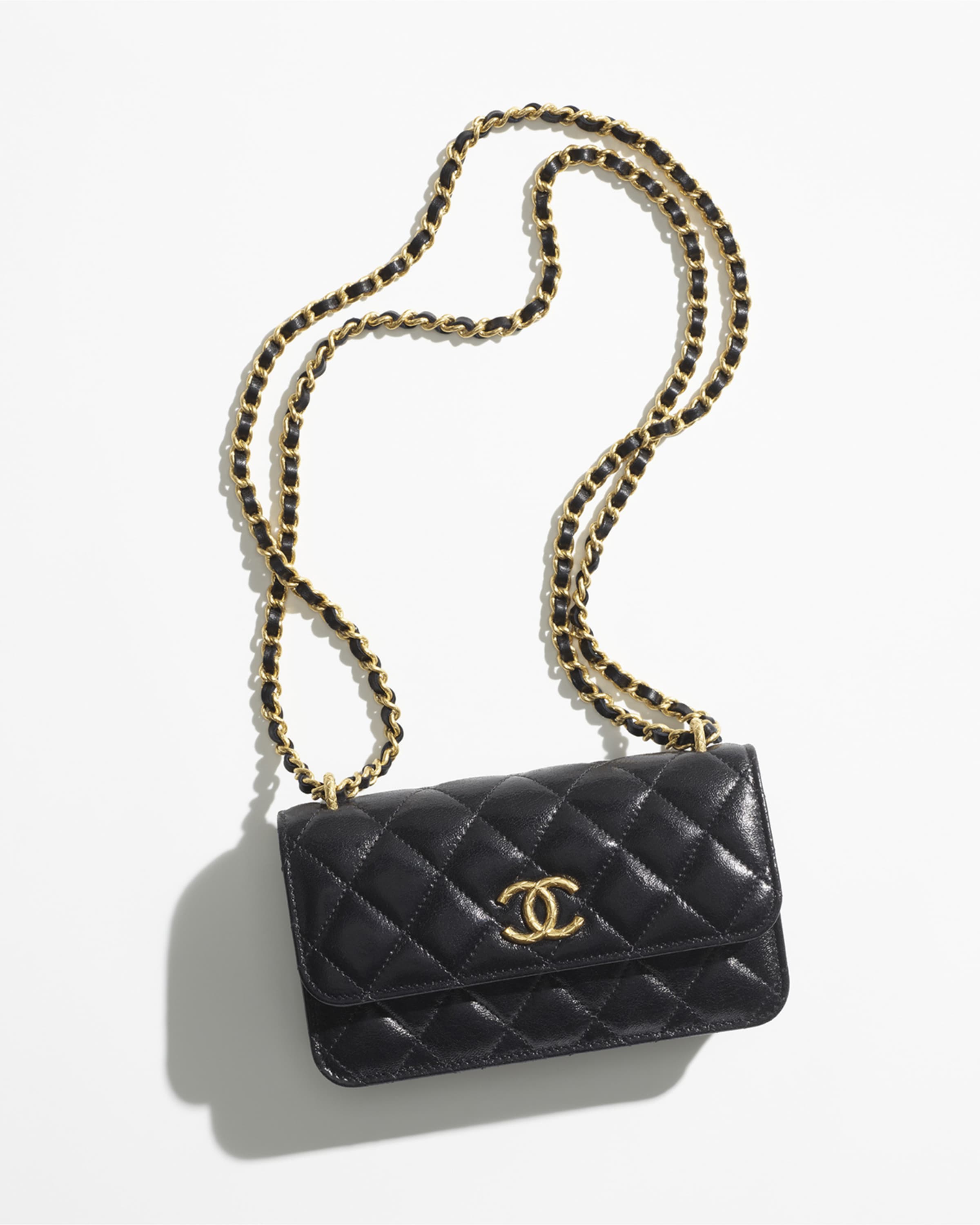 CHANEL FLAP PHONE HOLDER WITH CHAIN | Neiman Marcus