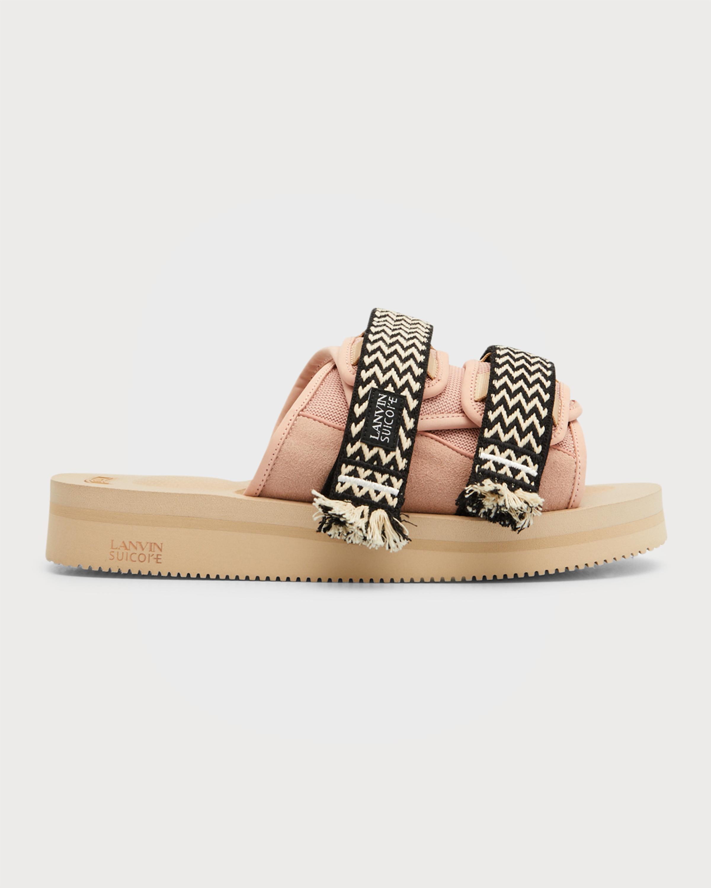 Lanvin x Suicoke Men's Curb Lace Grip Strap Slide Sandals | Neiman