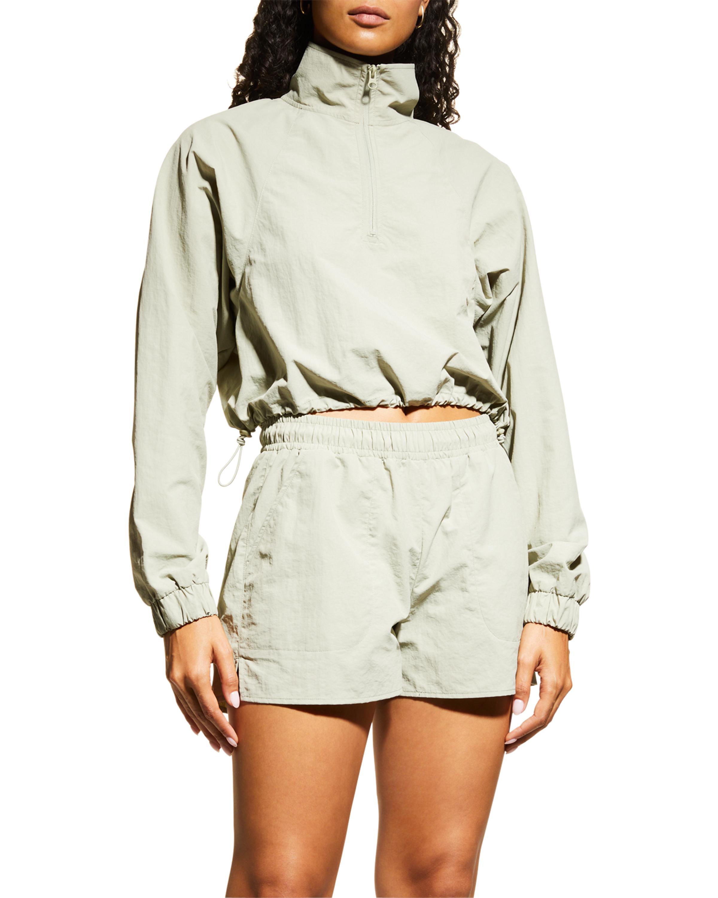 Alo Yoga Cropped 1/4 Zip Alumni Pullover | Neiman Marcus