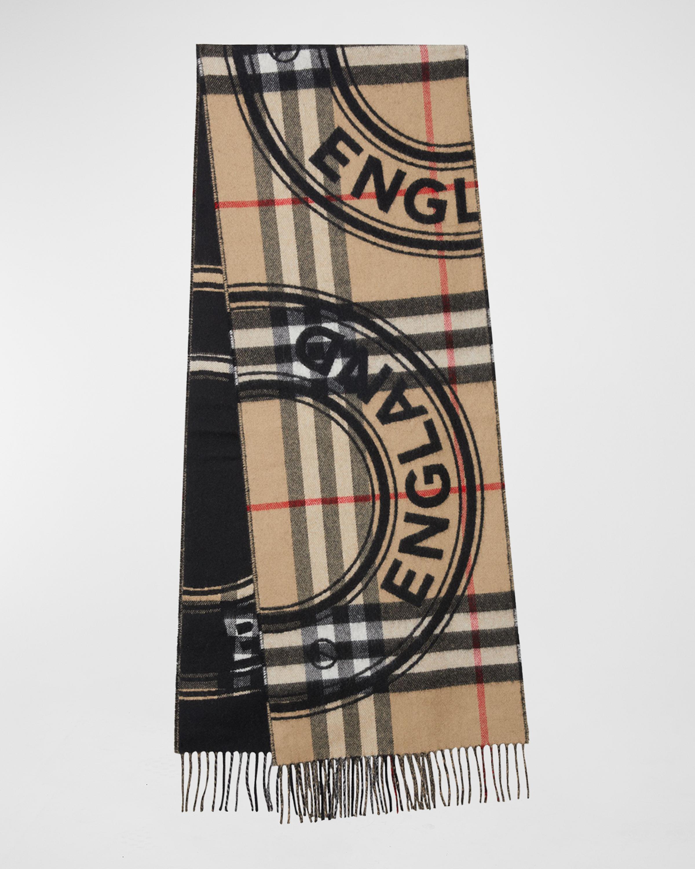 Burberry Giant Check Jacquard Roundel Cashmere-Blend Scarf