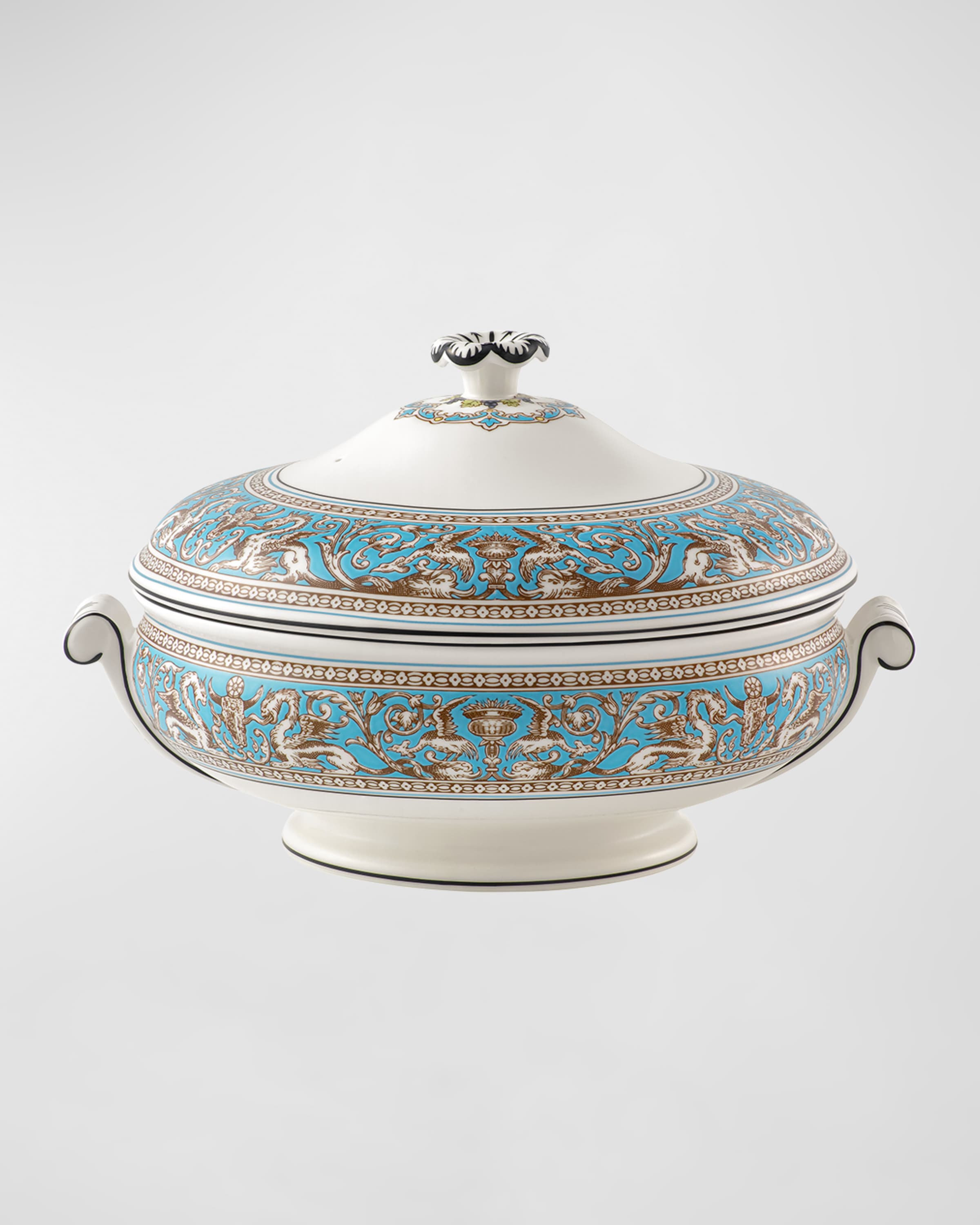 Wedgwood Florentine Turquoise Covered Vegetable Dish