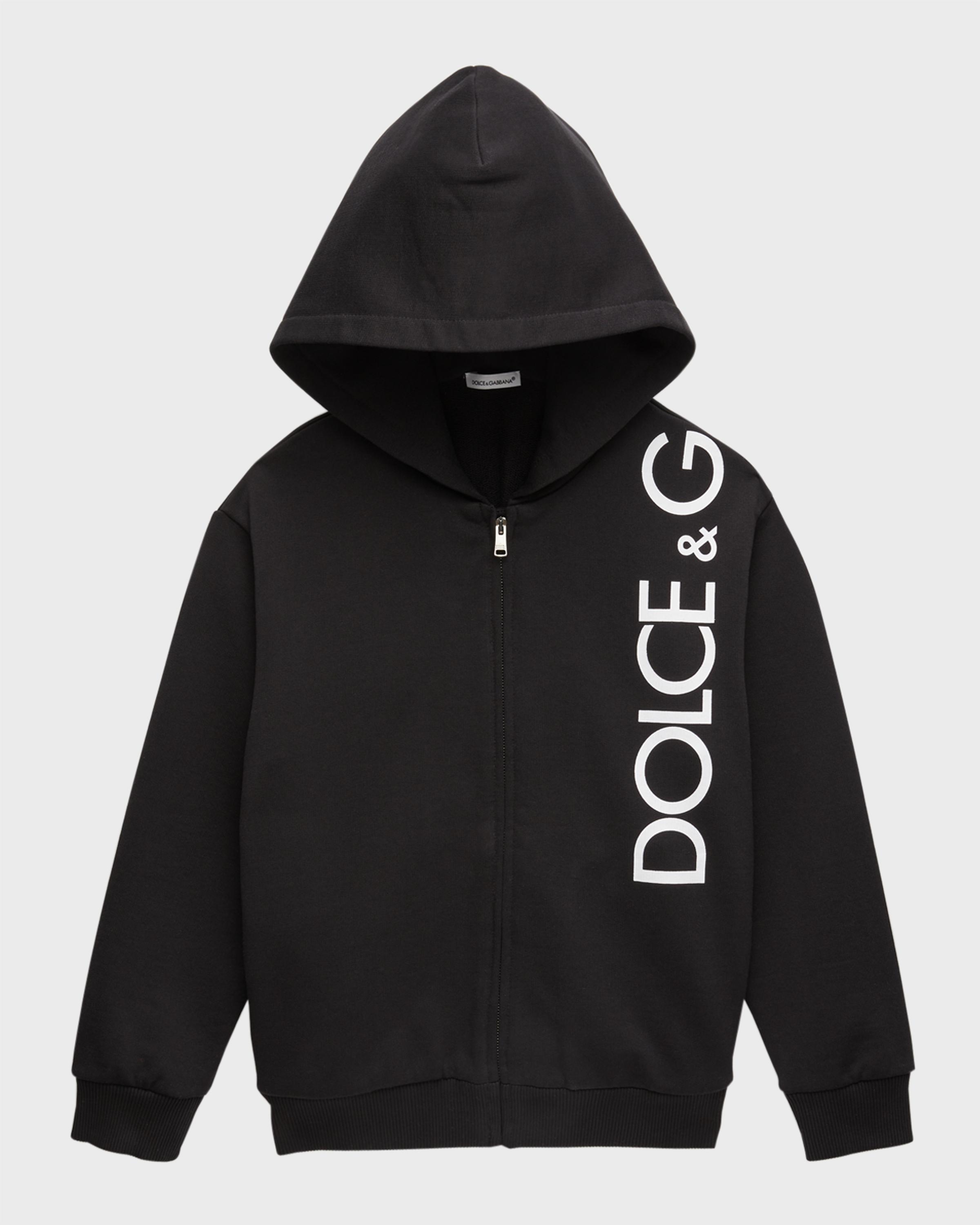 Boy's Dolce Vertical Logo-Print Hoodies | Neiman Marcus