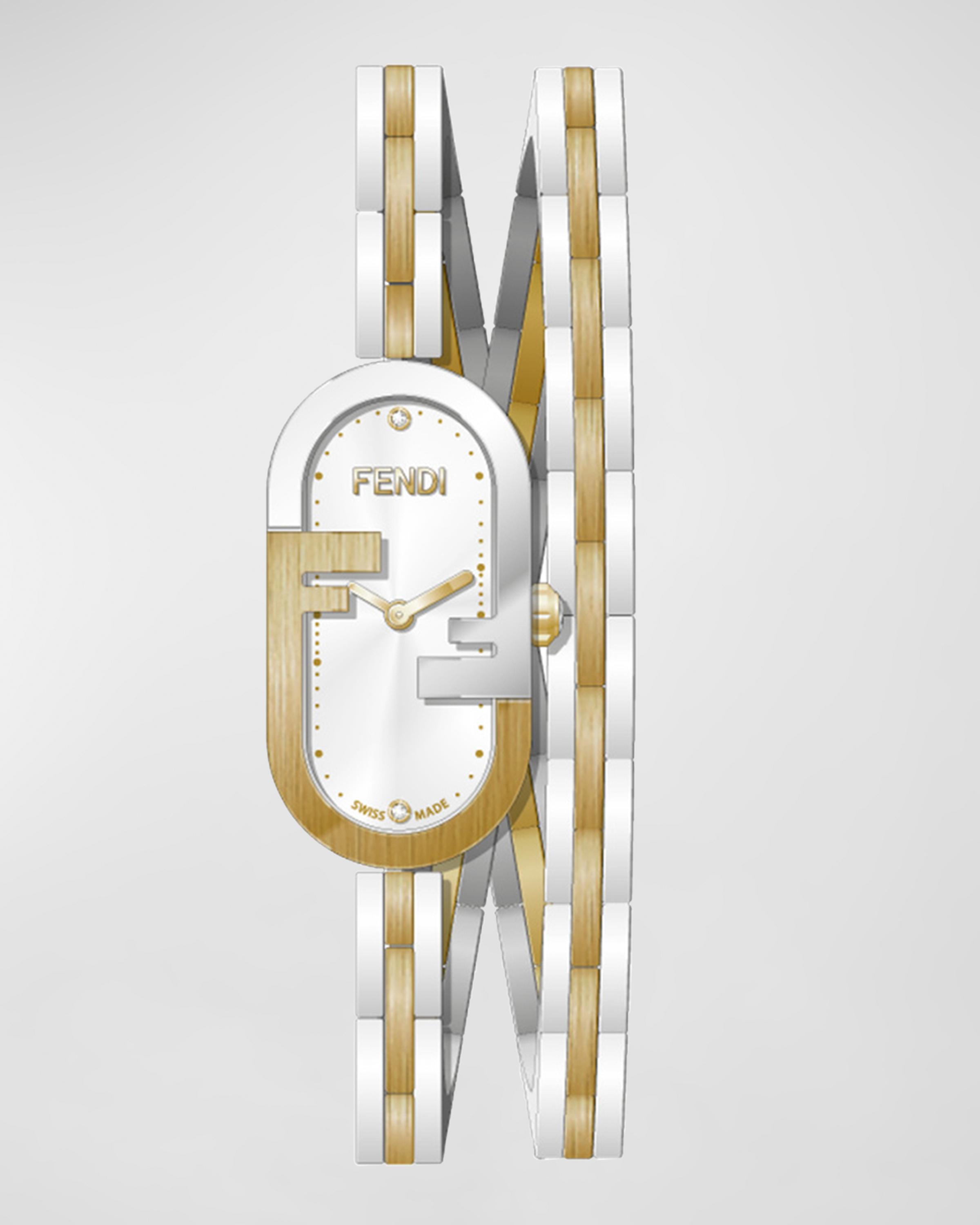 Fendi O'Lock Vertical Oval Bracelet Watch in Two-Tone | Neiman Marcus