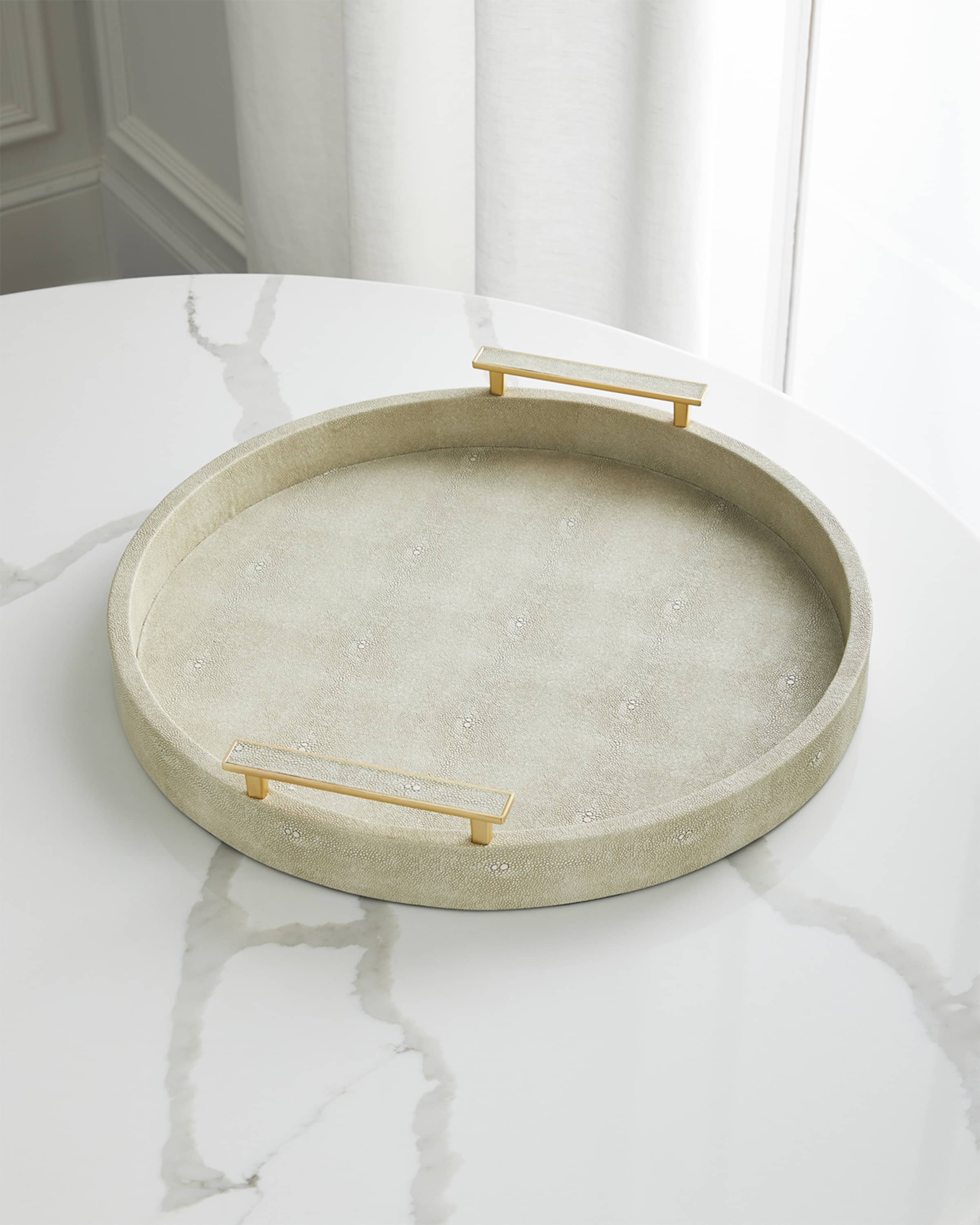 Jamie Young Round Faux Shagreen Tray