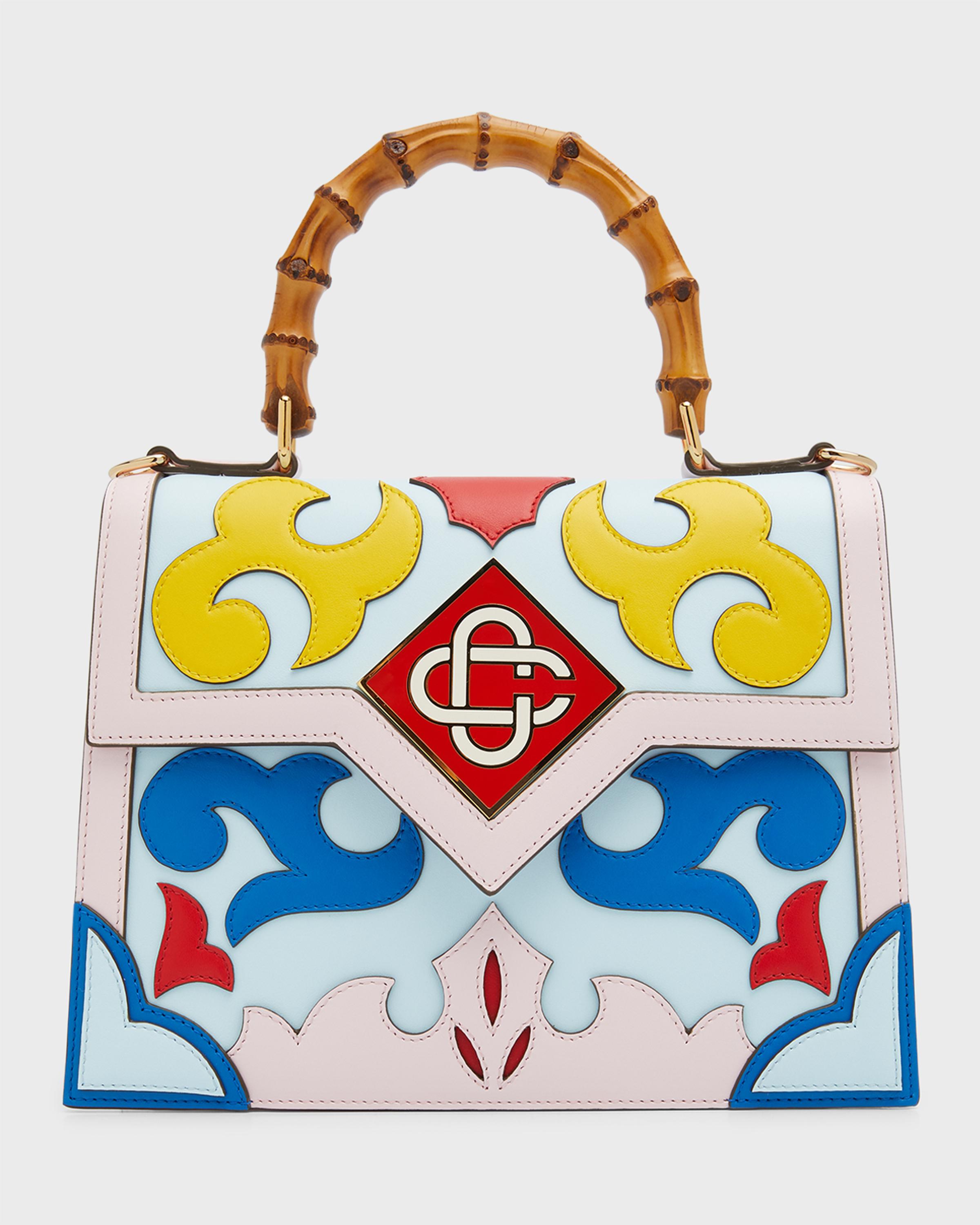 Casablanca Rodeo Jeanne Multicolor Top-Handle Bag | Neiman Marcus