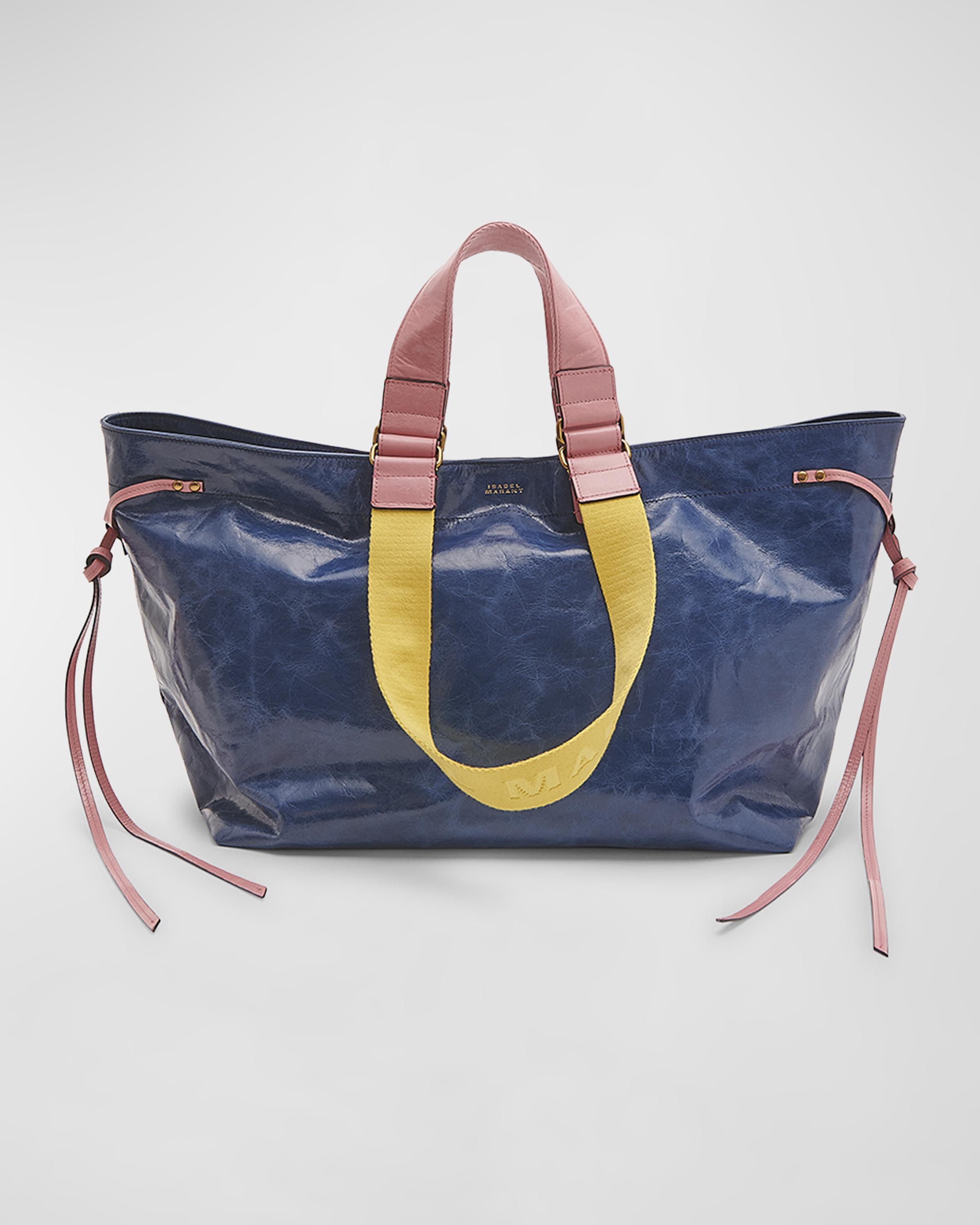Isabel Marant Wardy Colorblock Shiny Leather Tote Bag | Neiman Marcus