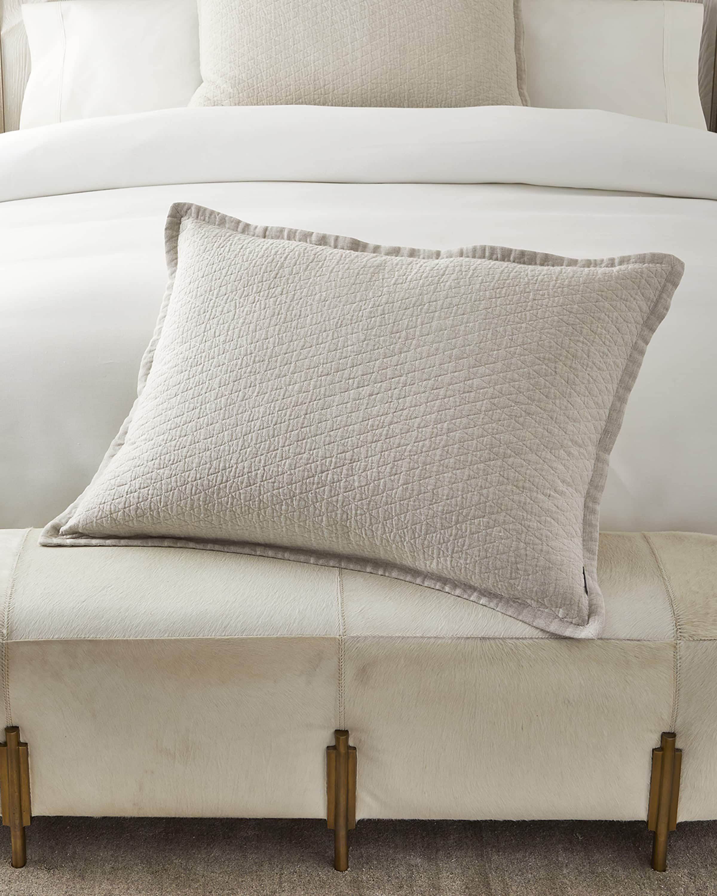 Lili Alessandra Dove Diamond Quilted Luxe Euro Pillow