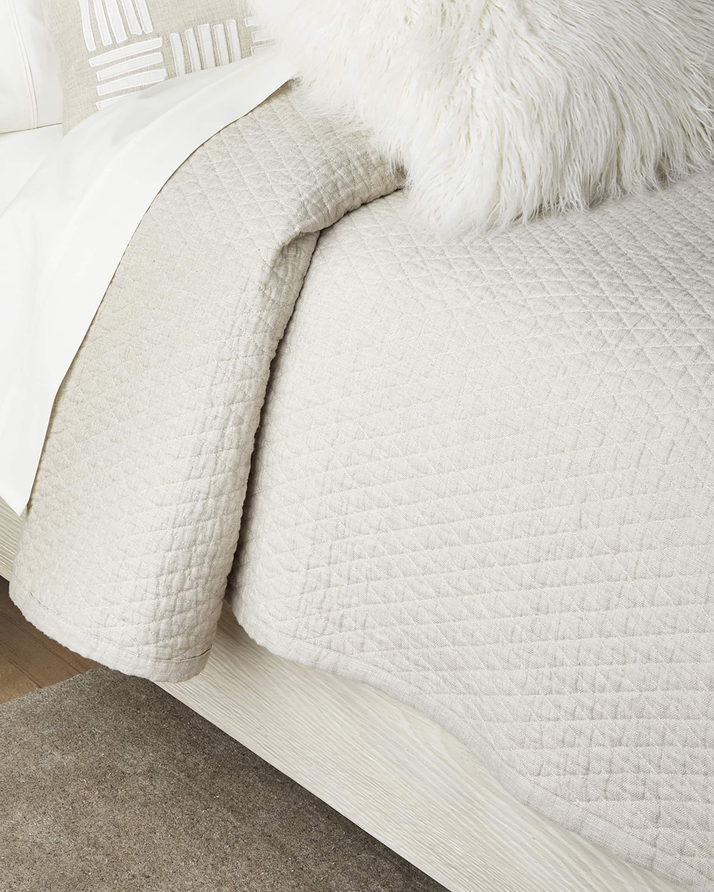 Lili Alessandra Dove Diamond Quilted King Coverlet