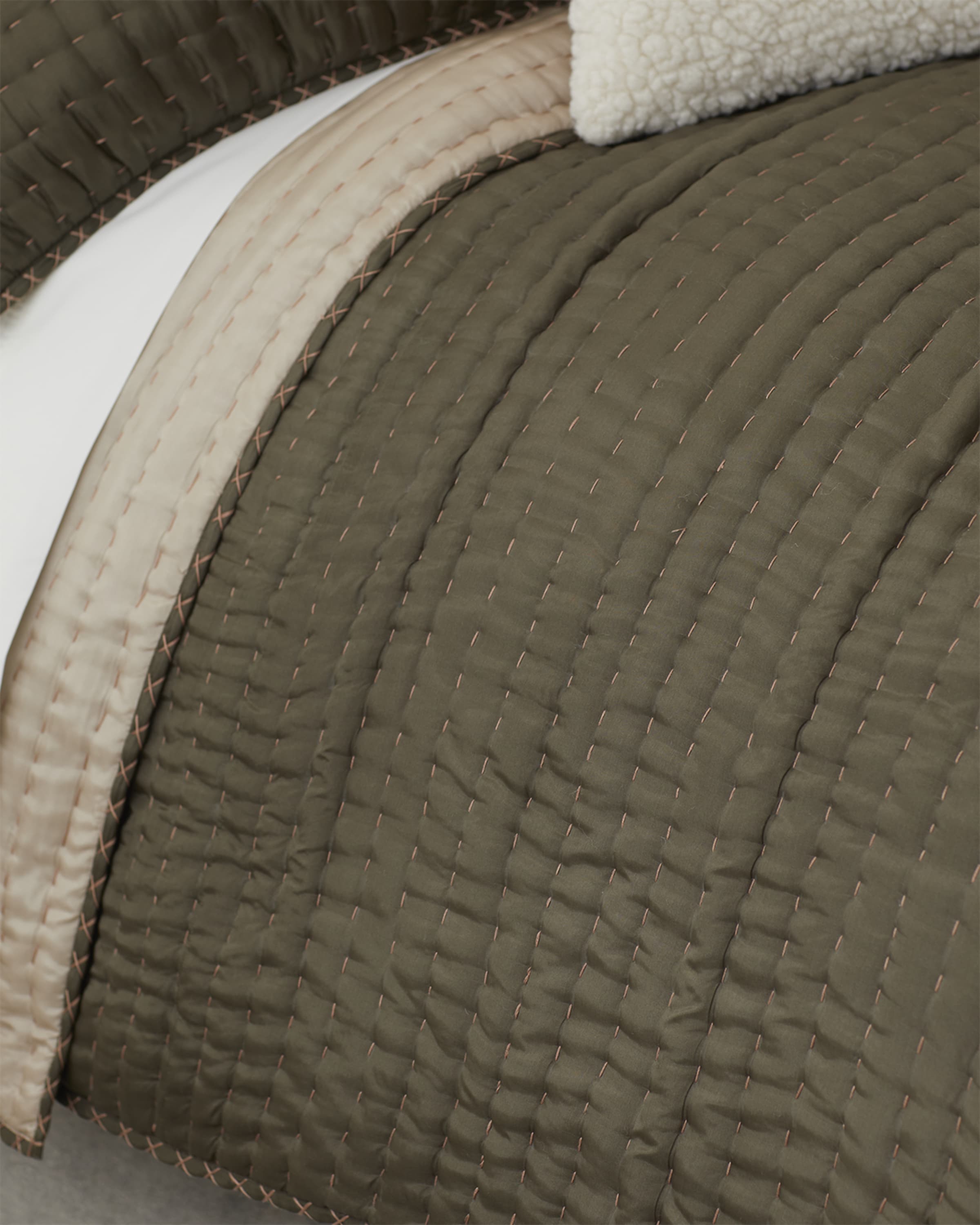 Designers Guild Chenevard Espresso & Birch Standard Quilt