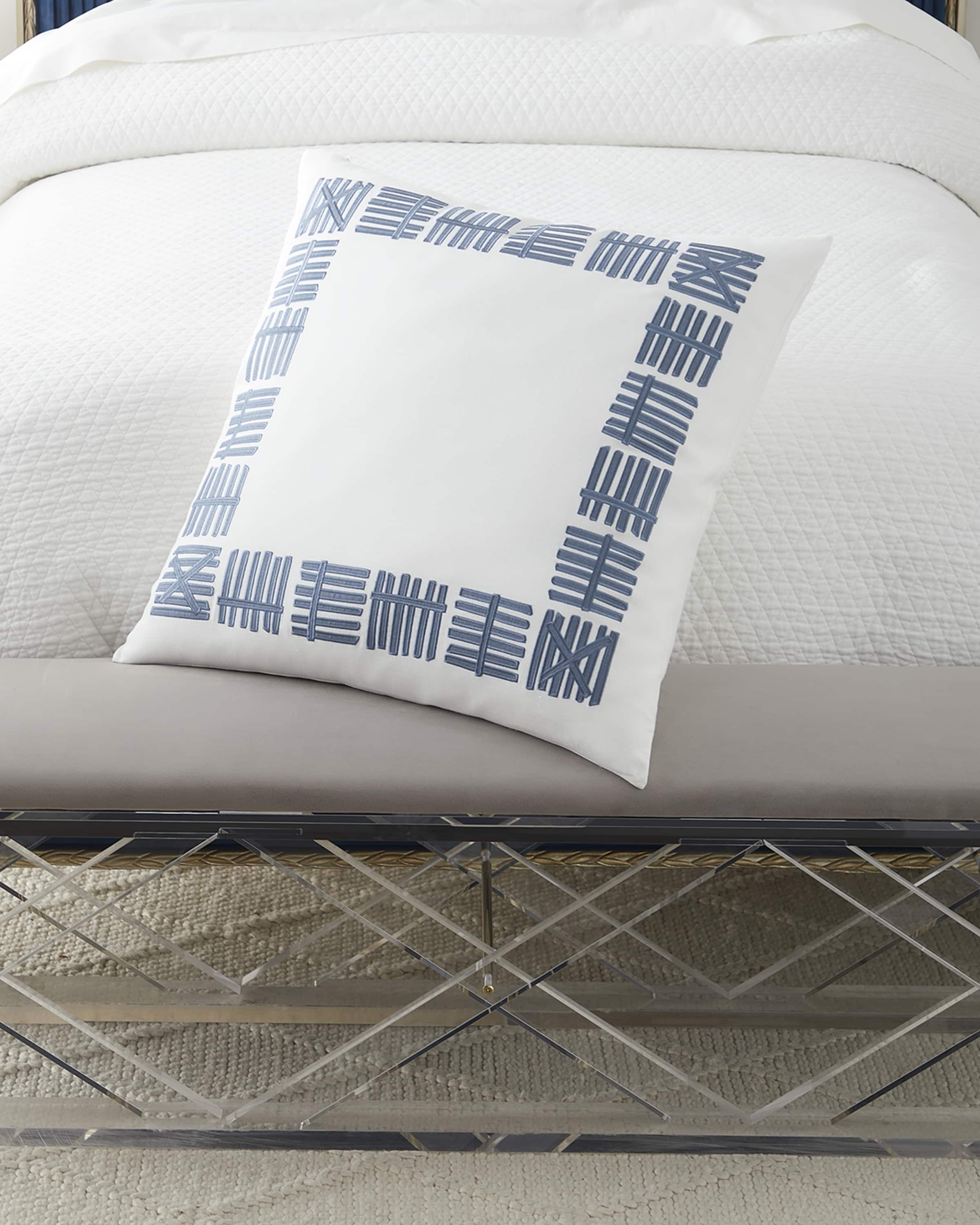 Lili Alessandra St. Tropez Euro Border Pillow, 28"Sq.