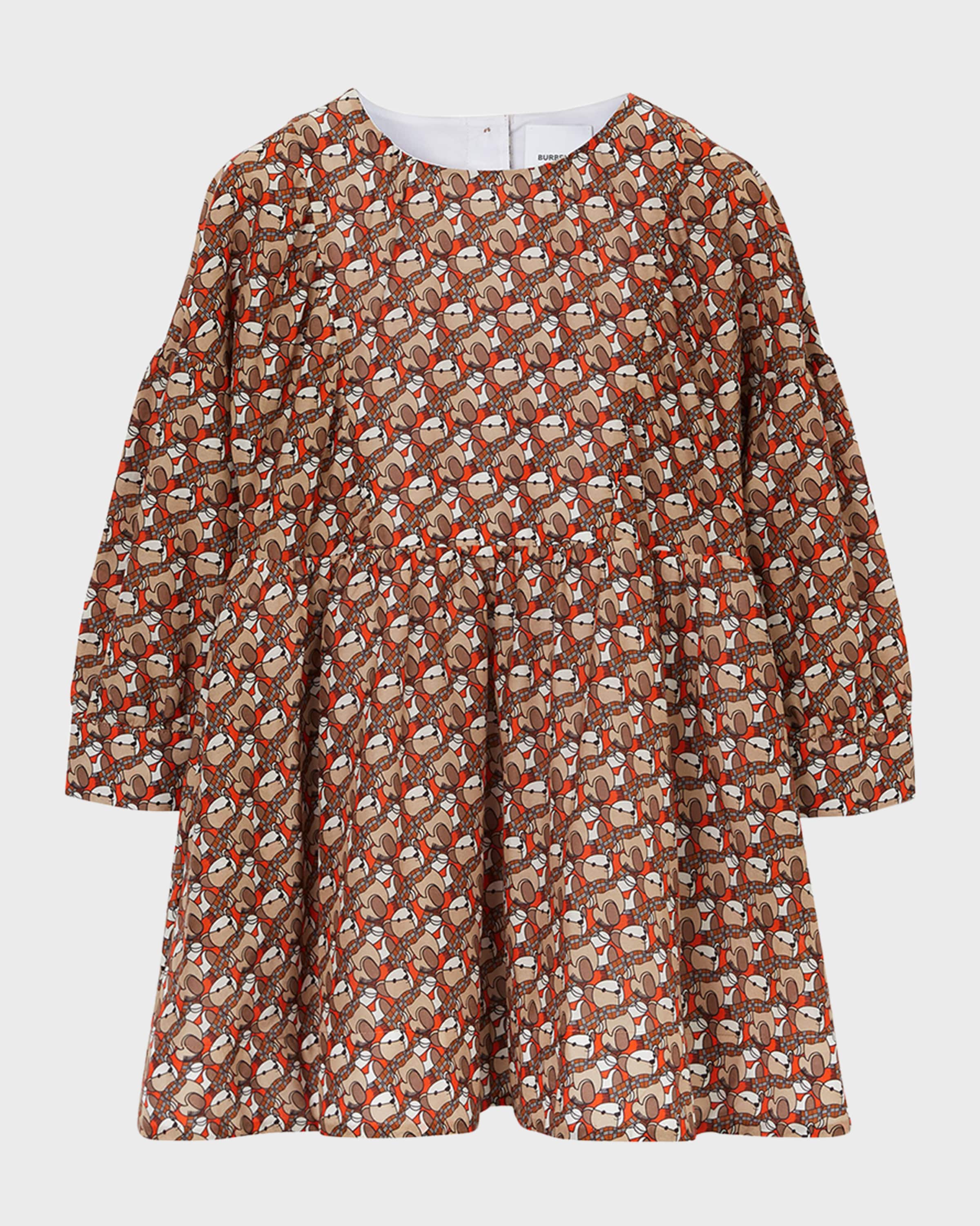 undefined | Girl's Elita Teddy-Print Dress, Size 4-12