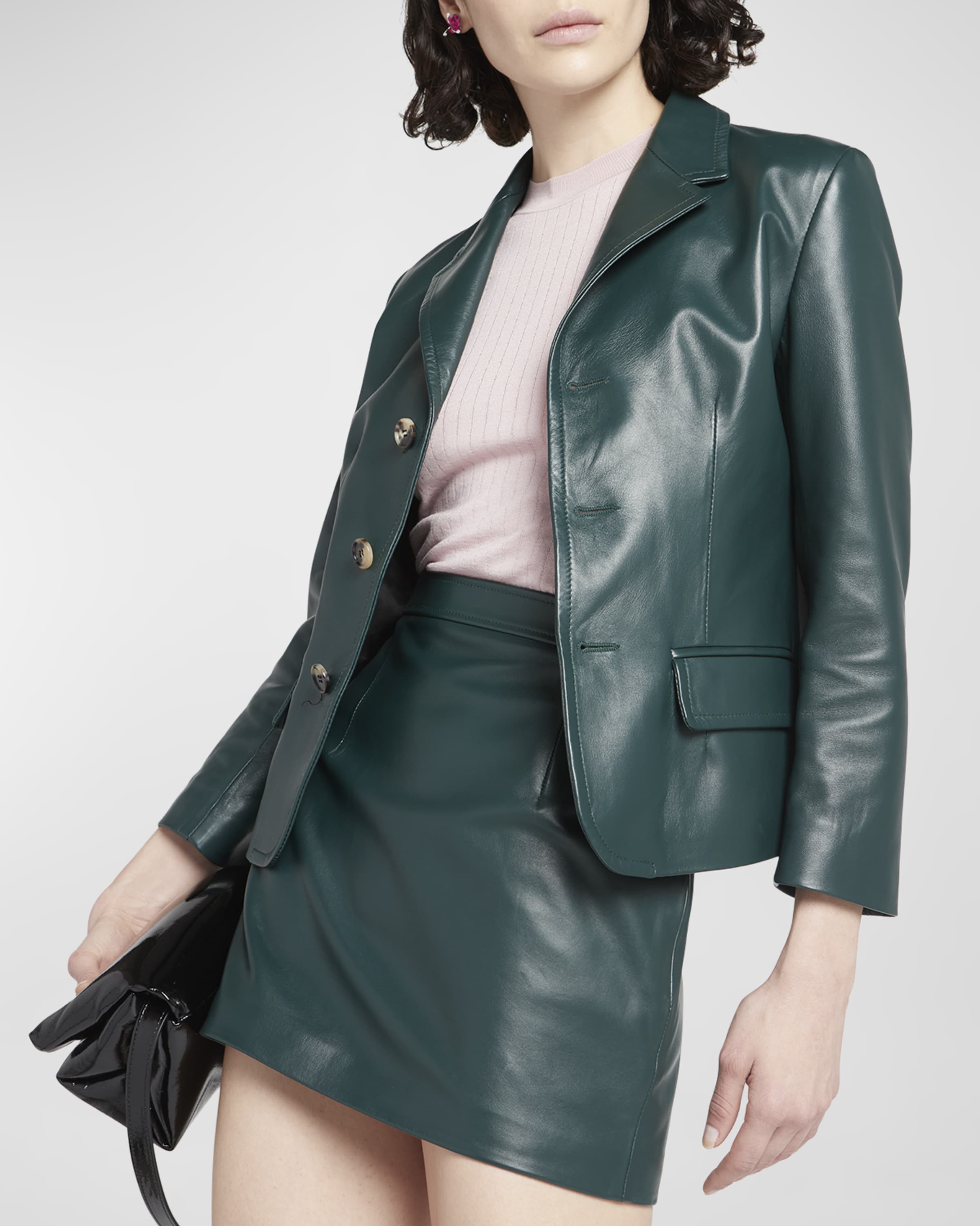 Marni Leather Short Blazer Jacket