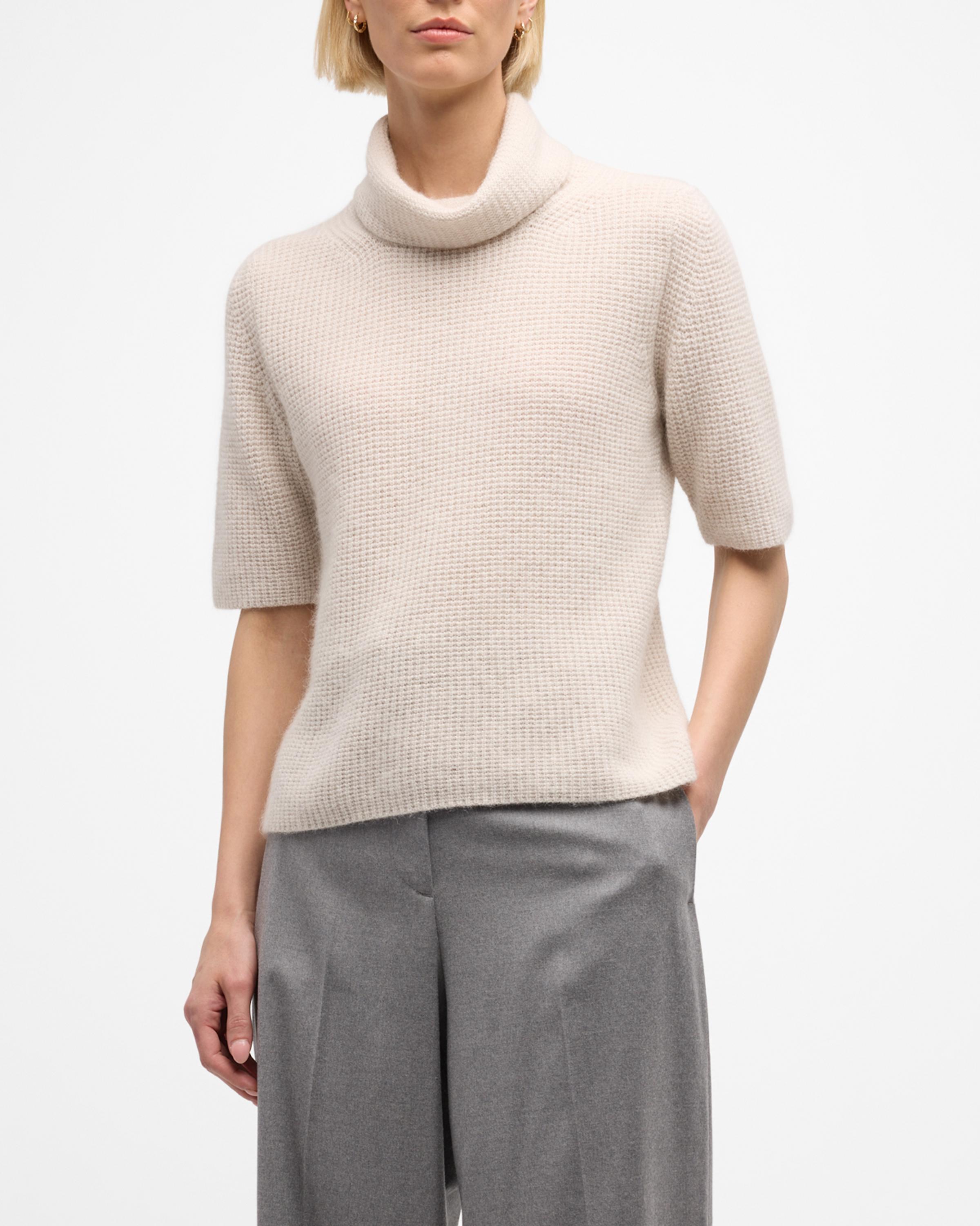 美品　FABIANA FILIPPI 半袖　ニット　ラメ　ボートネック Fabiana Filippi Basketweave Turtleneck Sweater | Neiman Marcus