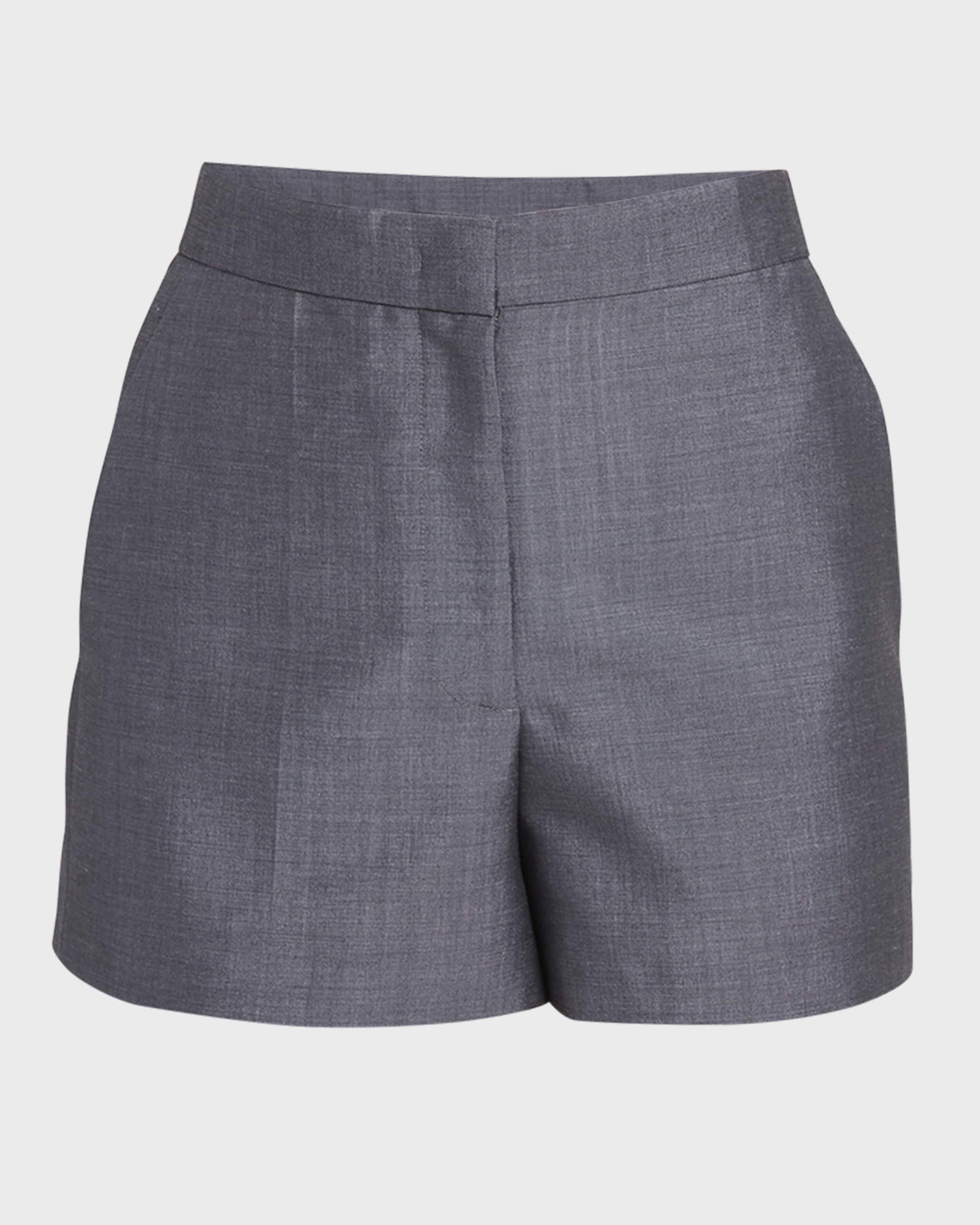 Valentino Garavani Solid Mohair Wool Shorts